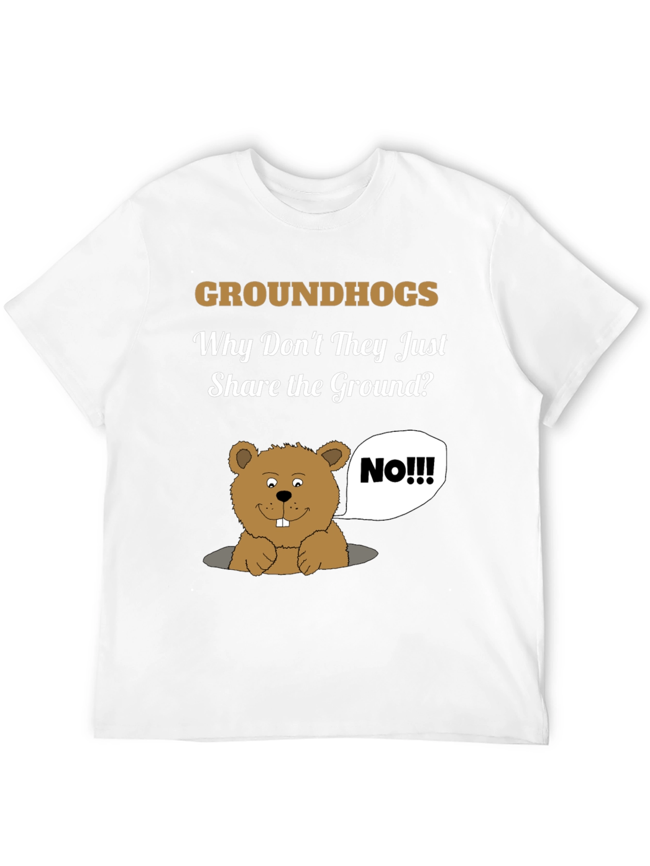 Black Groundhog Day Humor T-Shirt - Share the Ground? view 12