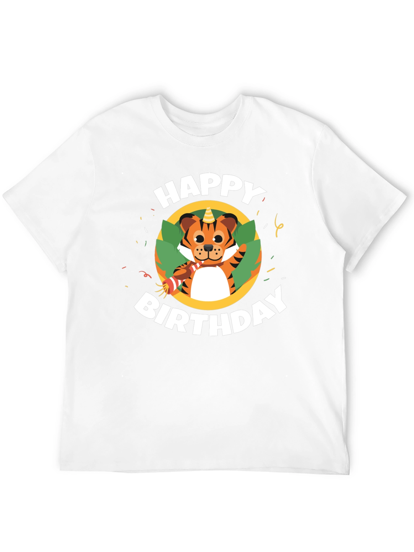 Black Happy Birthday Tiger Graphic T-Shirt view 12