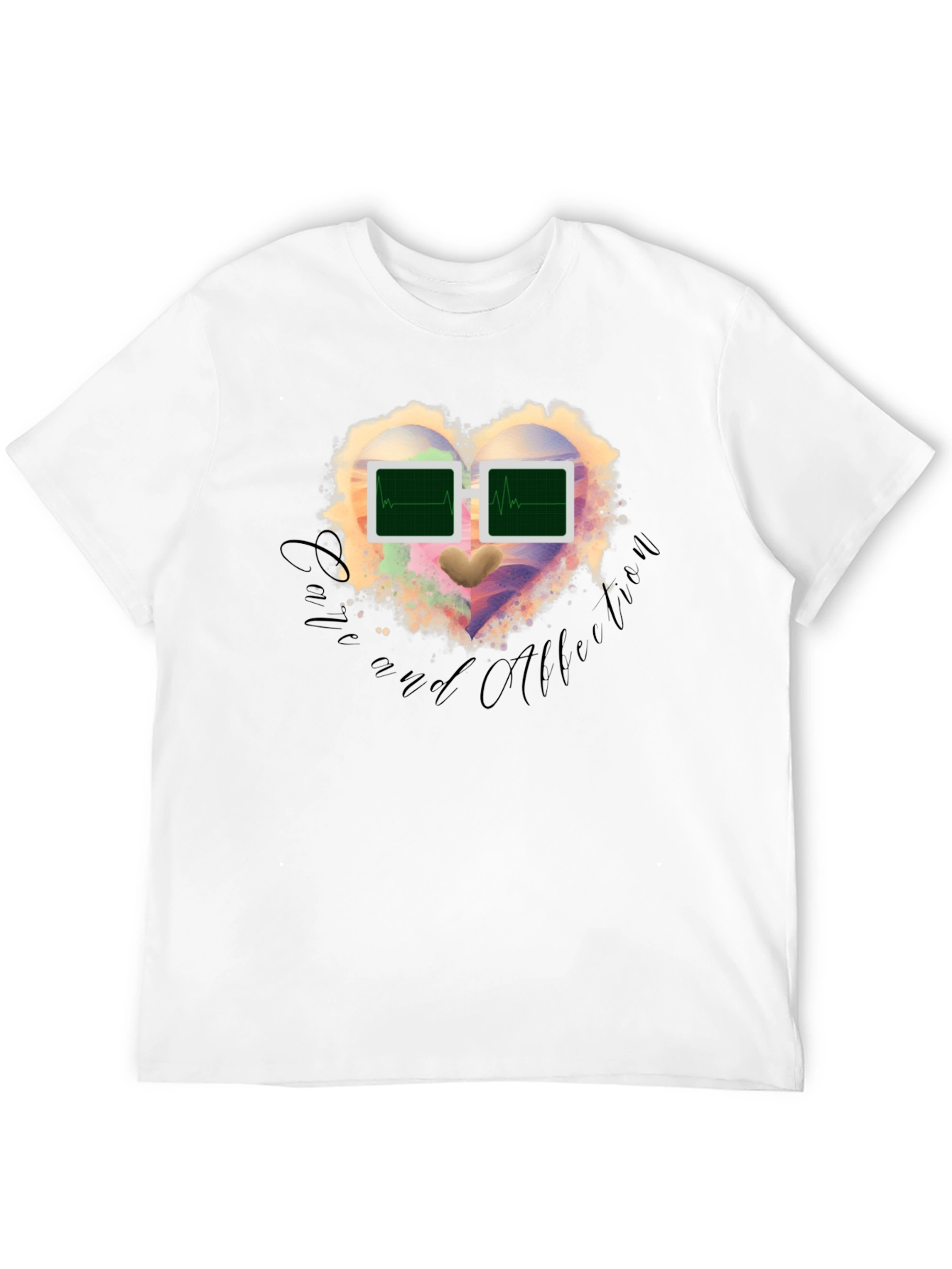 Black Love and Affection Heartbeat T-Shirt view 12