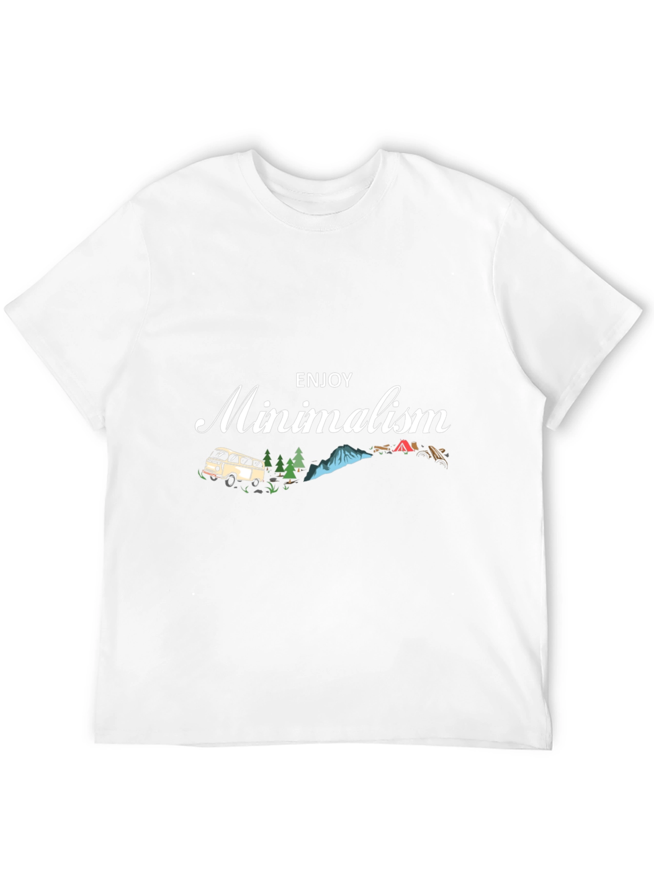 Black Enjoy Minimalism Graphic Tee - Black Cotton Blend view 12