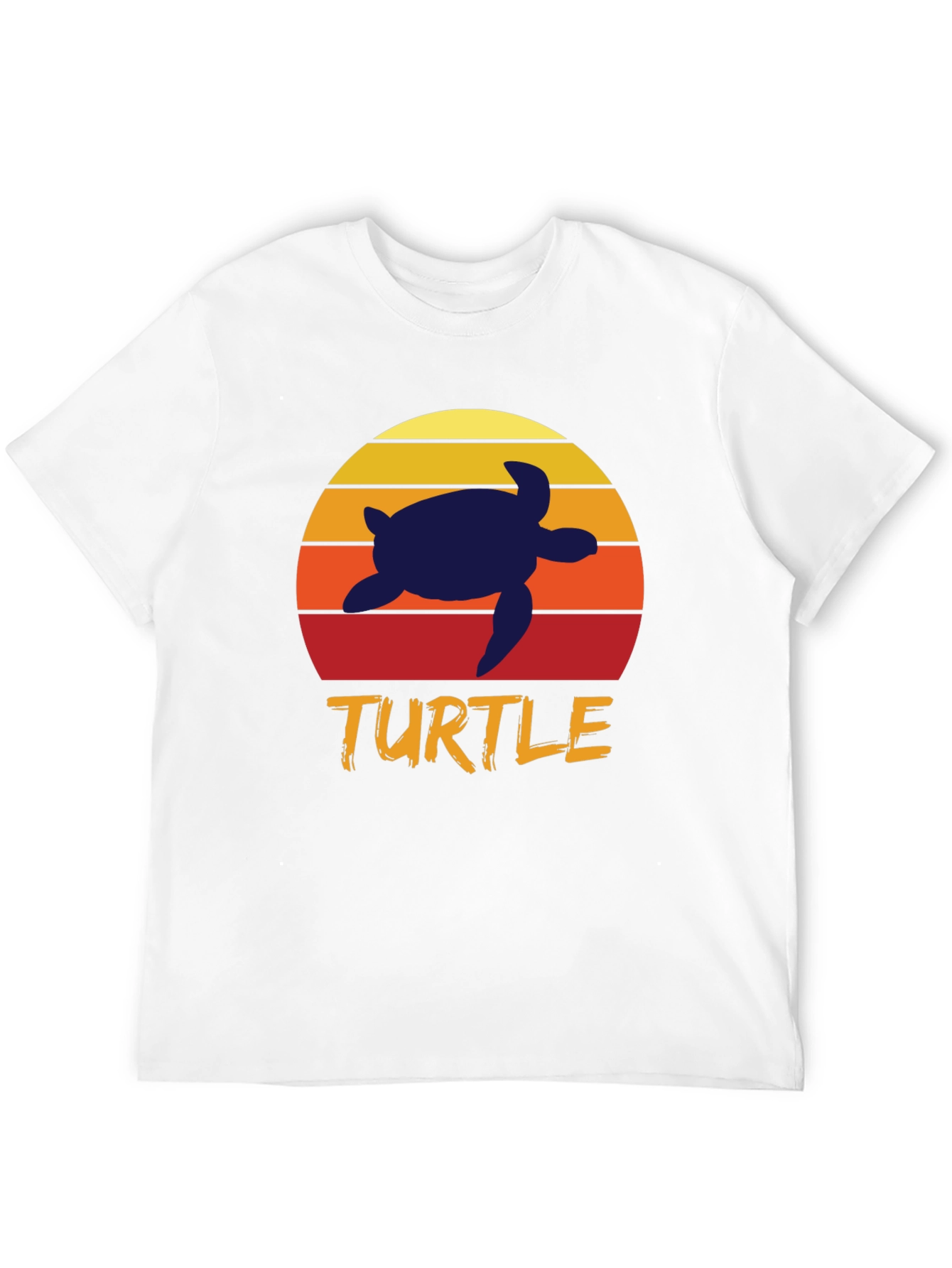 Black Retro Turtle T-Shirt - Sunset Silhouette Tee view 12