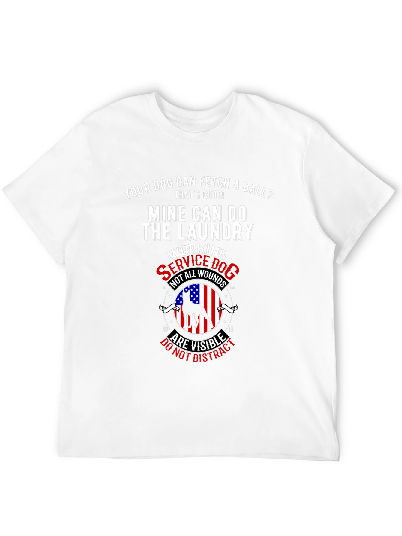 Black Service Dog Laundry T-Shirt - Veteran Support view 12