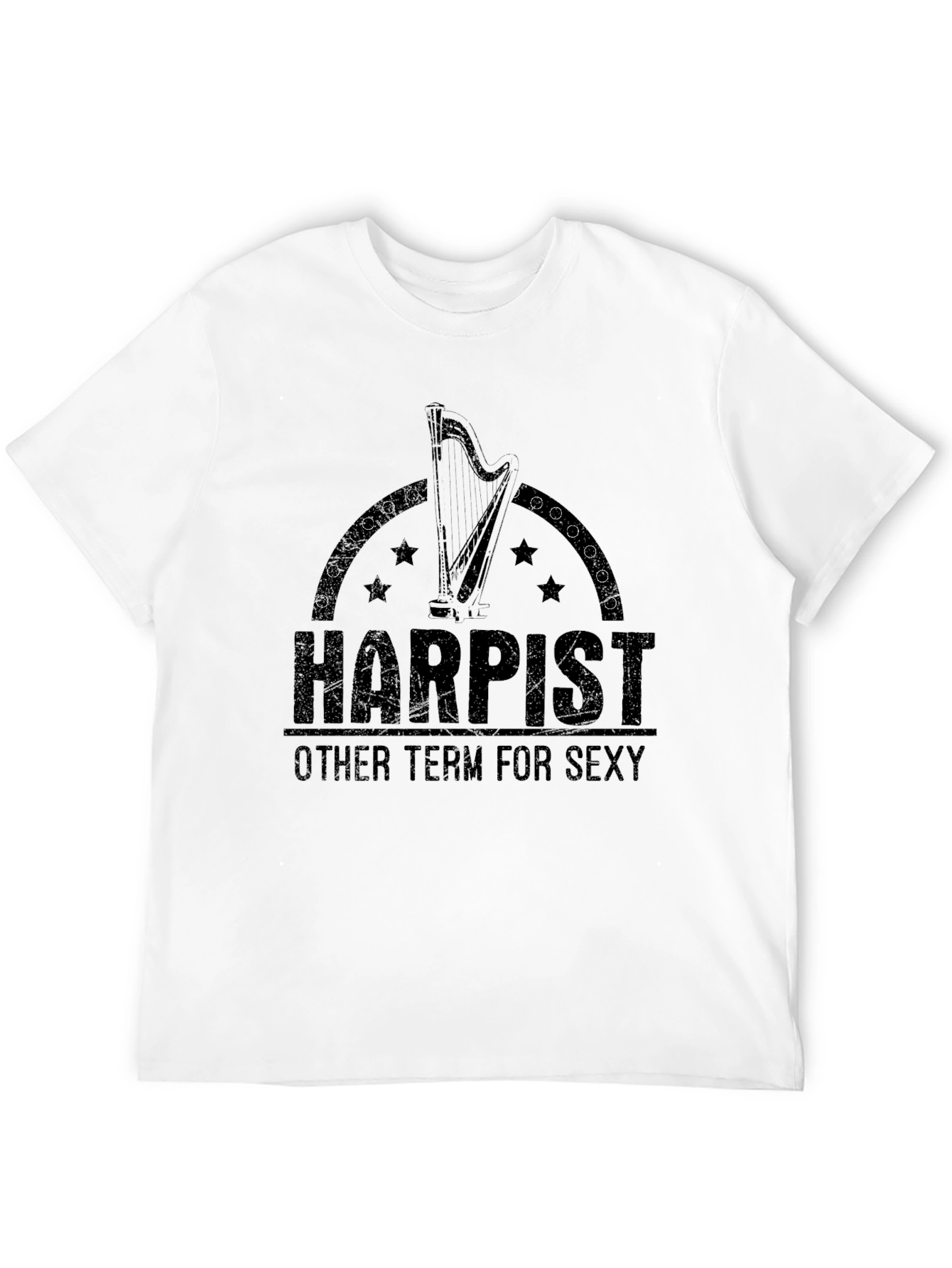 Black Harpist Sexy T-Shirt - Music Lover Tee view 12