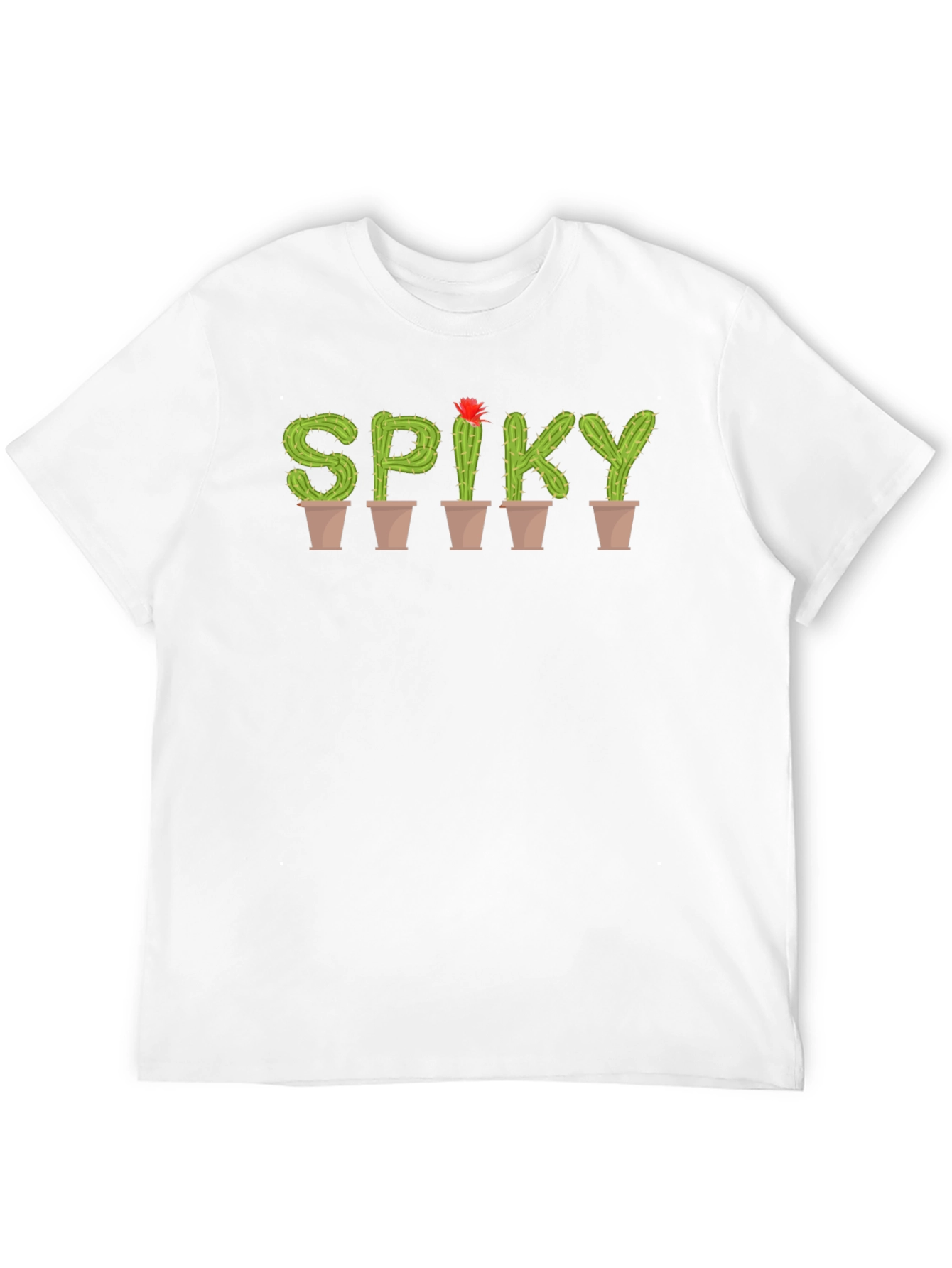 Black Spiky Cactus Word Art T-Shirt view 12