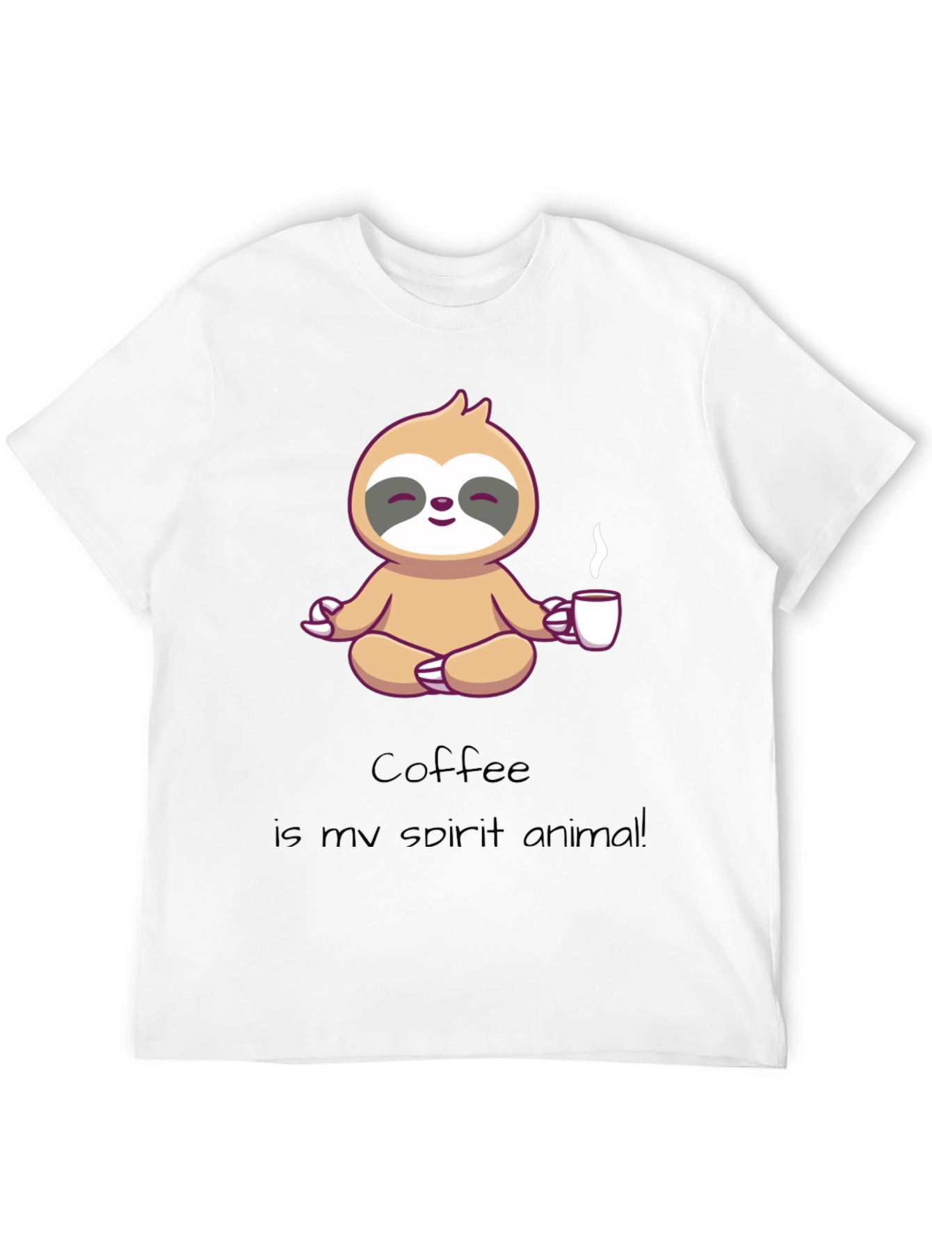 Black Coffee Sloth Spirit Animal Graphic T-Shirt view 12