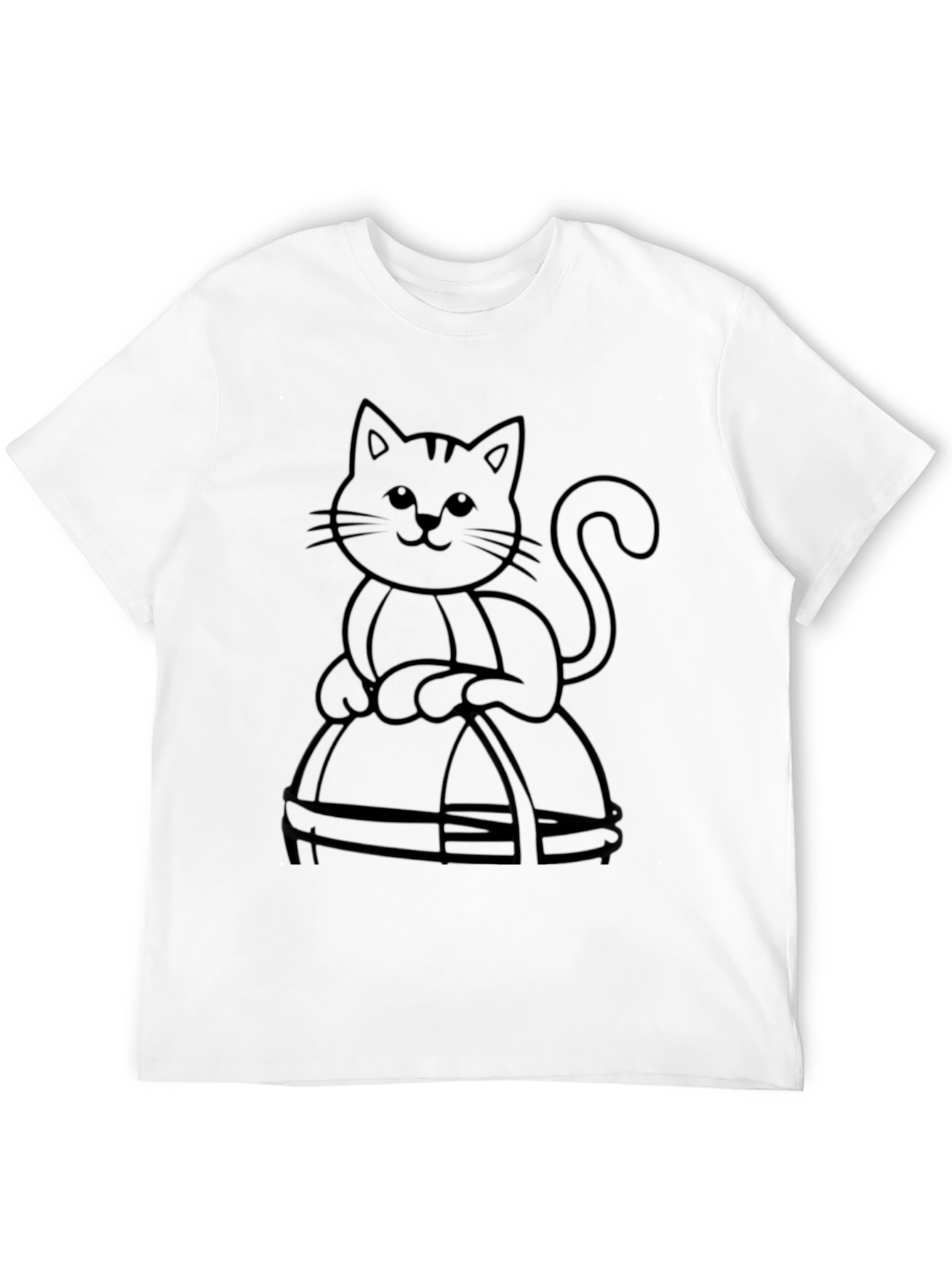 Black Black Cat in Basket T-Shirt - Men's Graphic Tee view 12