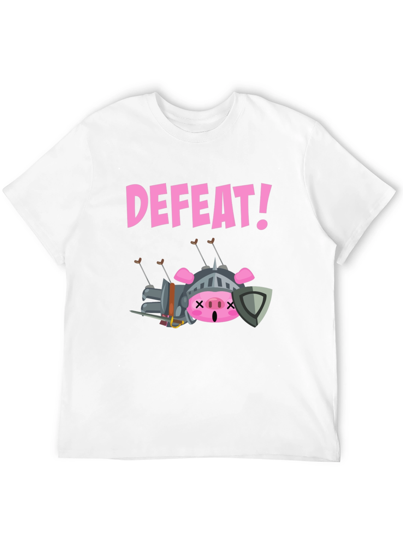 Black Defeated Pig Knight T-Shirt - Black view 12