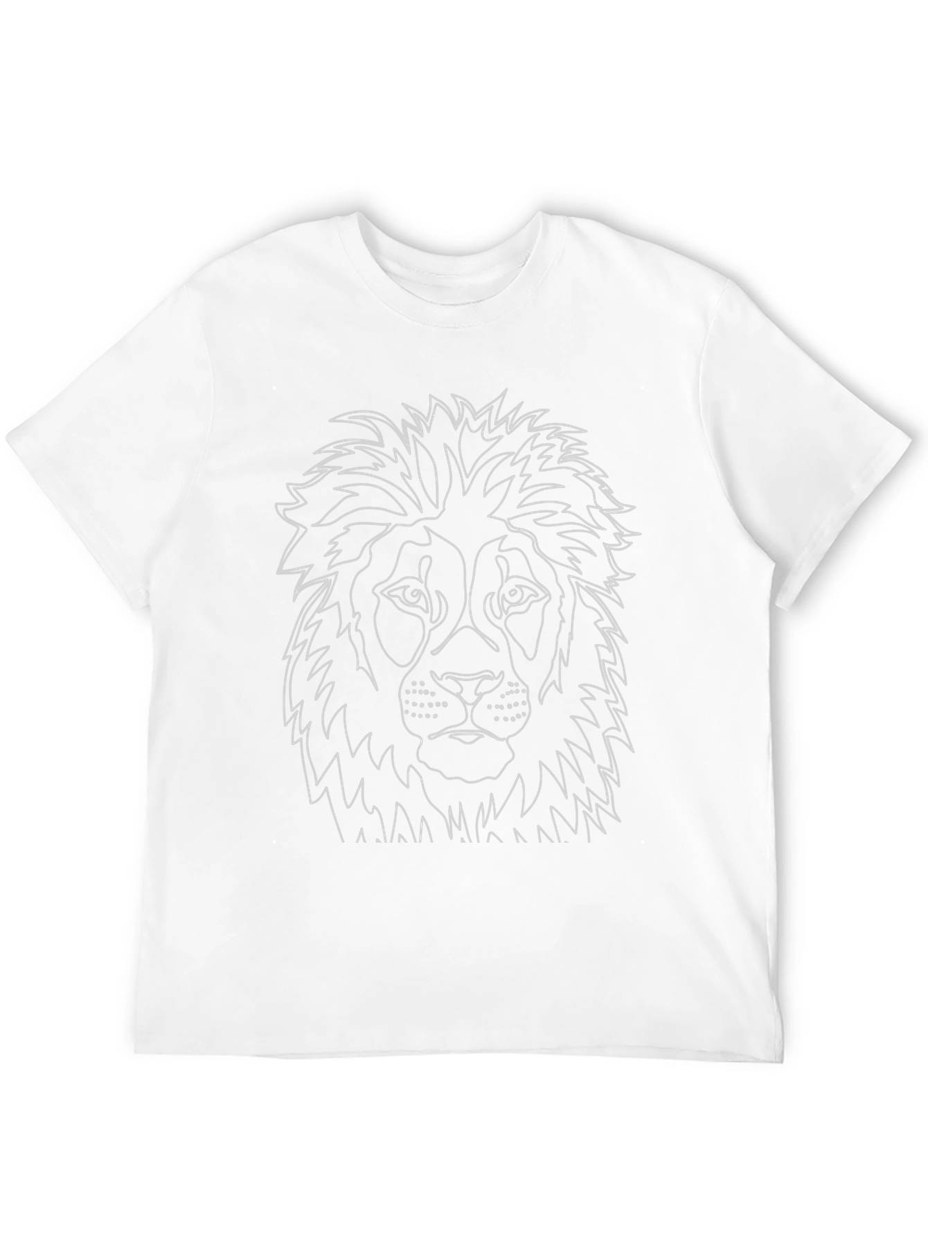 Black Lion Outline Graphic Tee - Black Cotton T-Shirt view 12