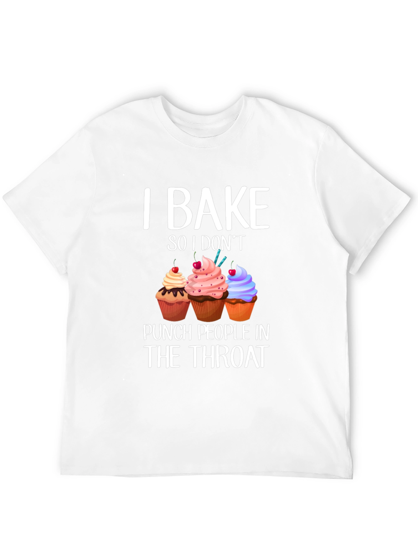 Black Baking Humor T-Shirt - "I Bake So I Don't Punch..." view 12