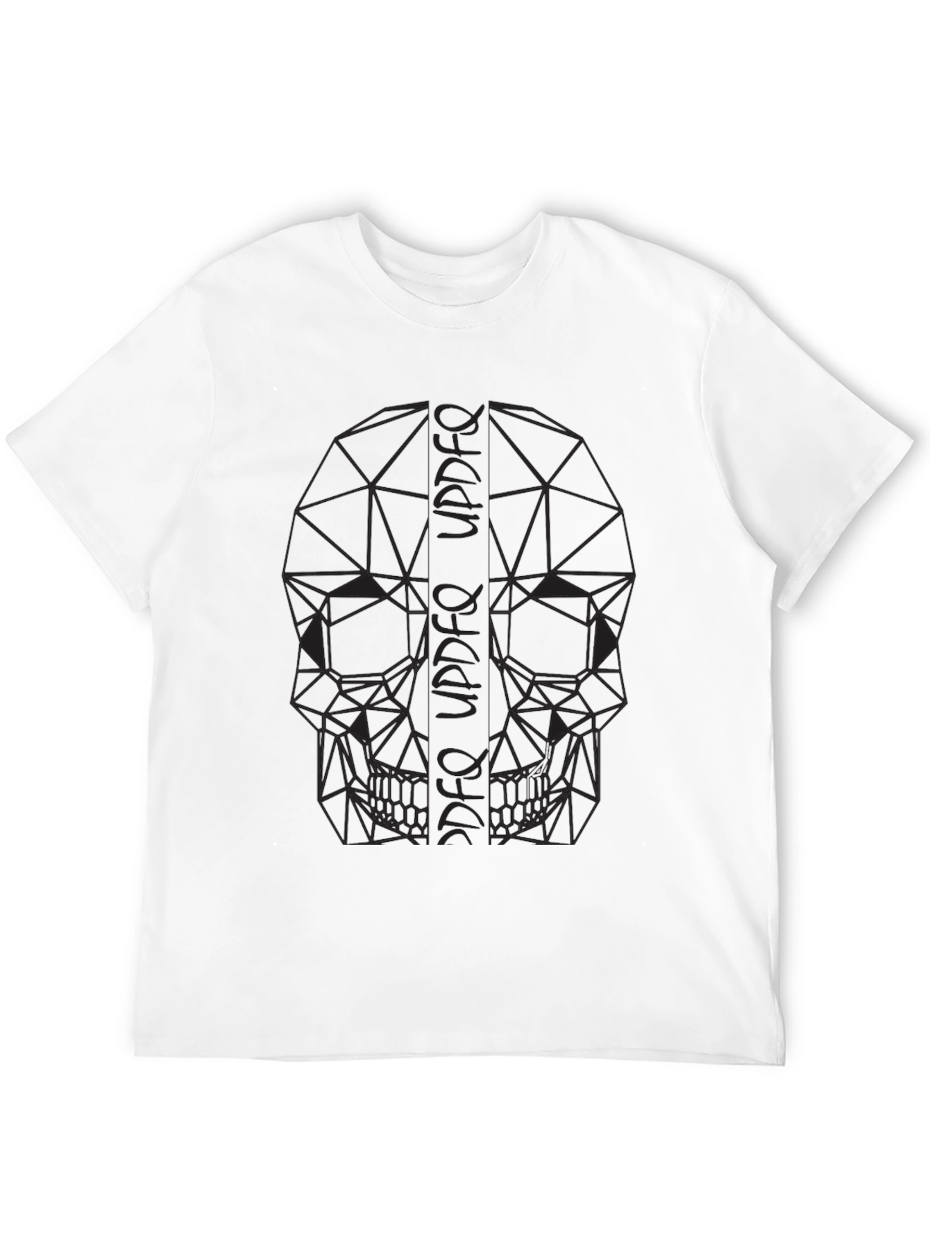 Black Geometric Skull Print Black T-Shirt view 12