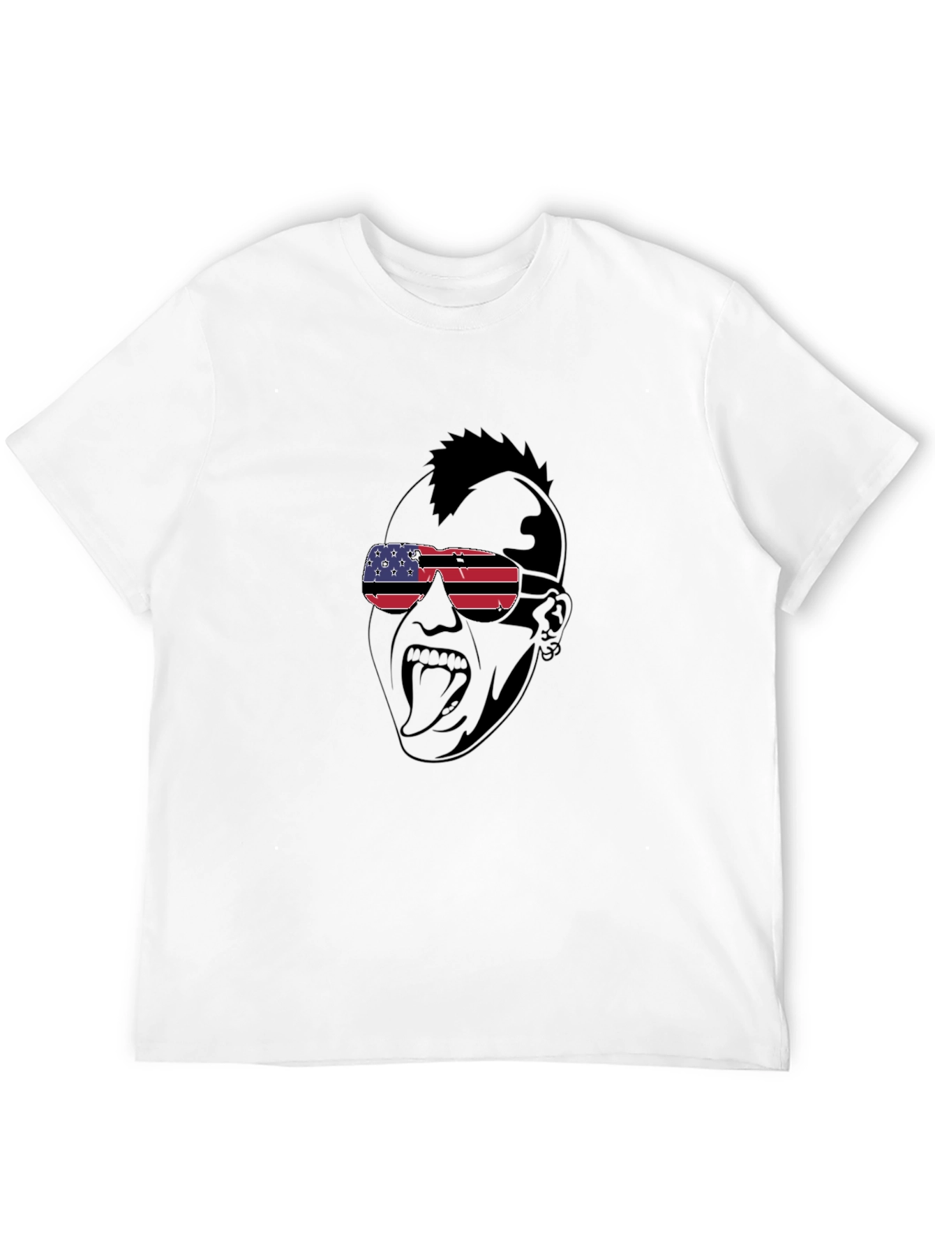 USA Flag Sunglasses Punk Graphic T-Shirt - 12