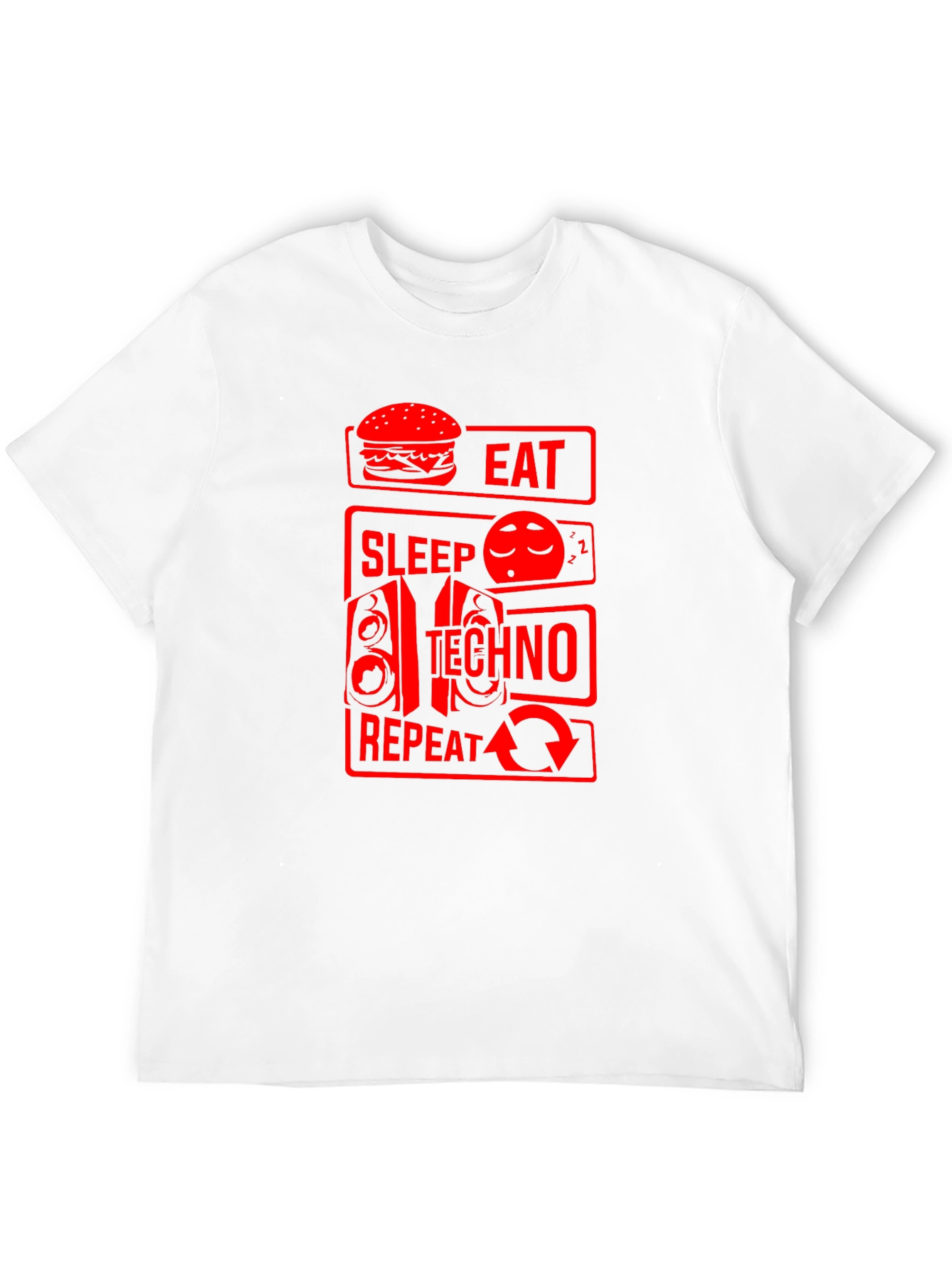 Black Eat Sleep Techno Repeat Graphic Tee - Black view 12