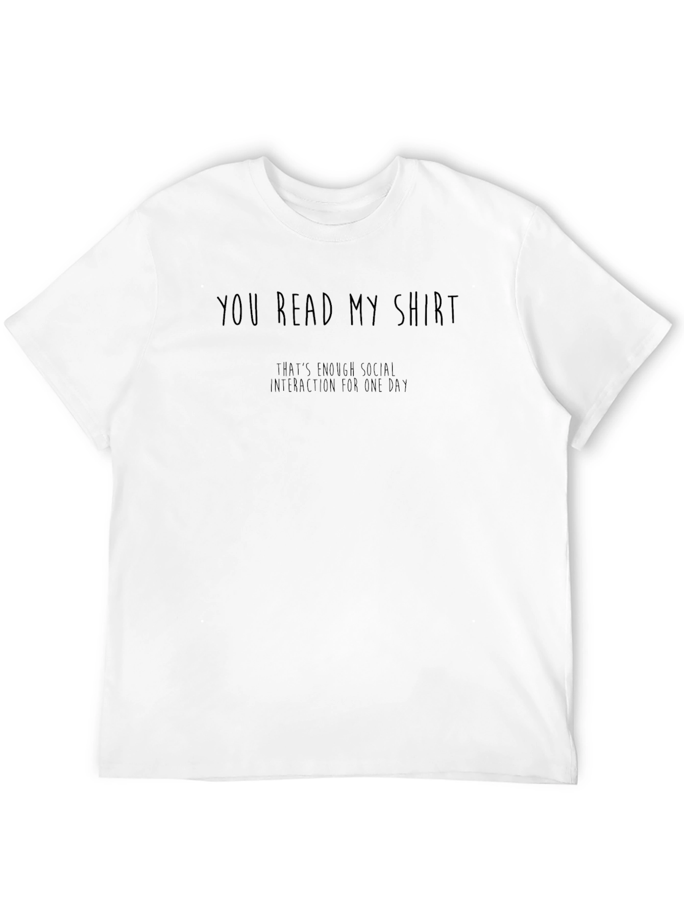 Black Humorous "You Read My Shirt" Black Cotton Tee view 12
