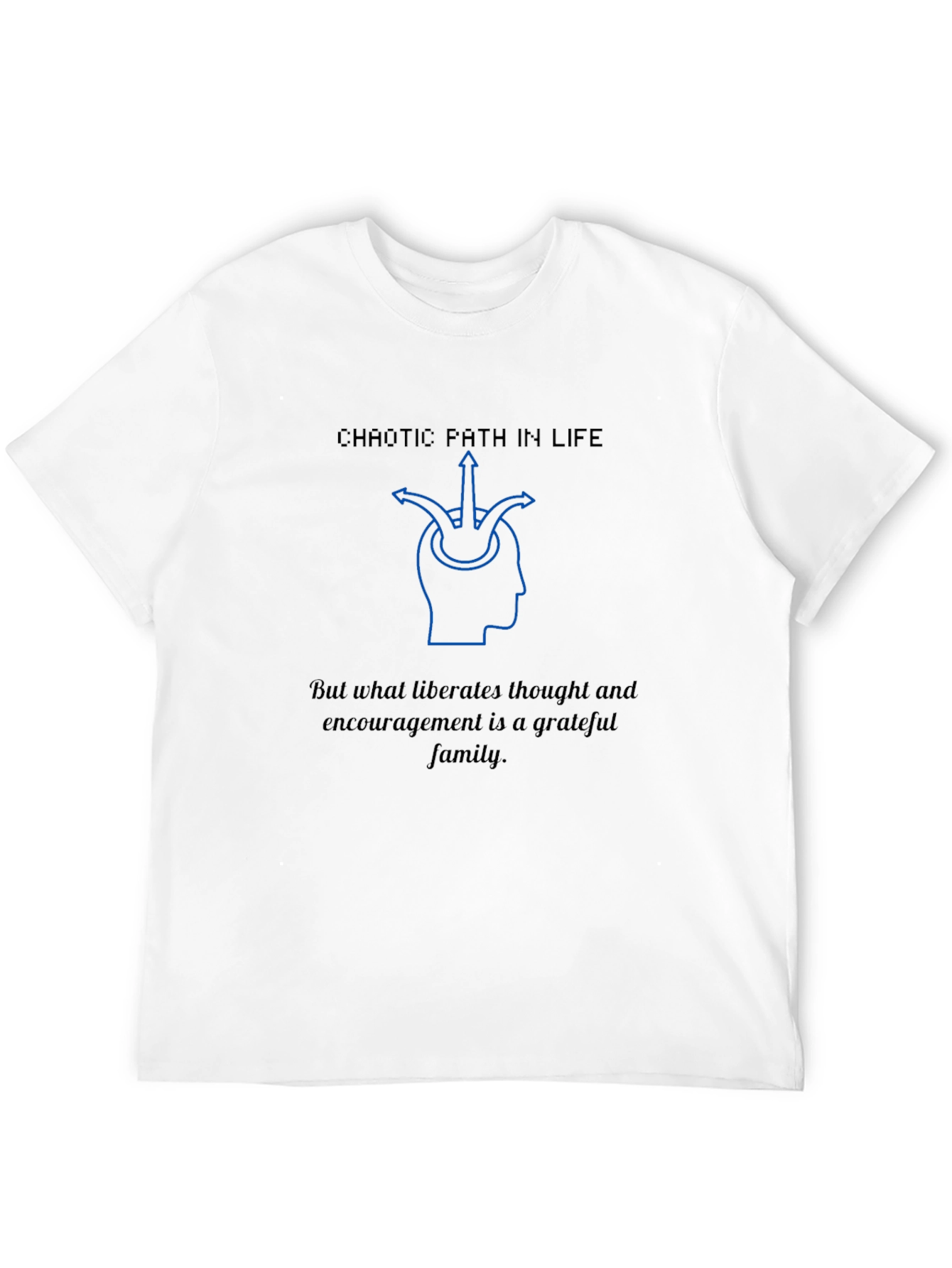 Black Chaotic Path T-Shirt: Thoughtful Family Design view 12