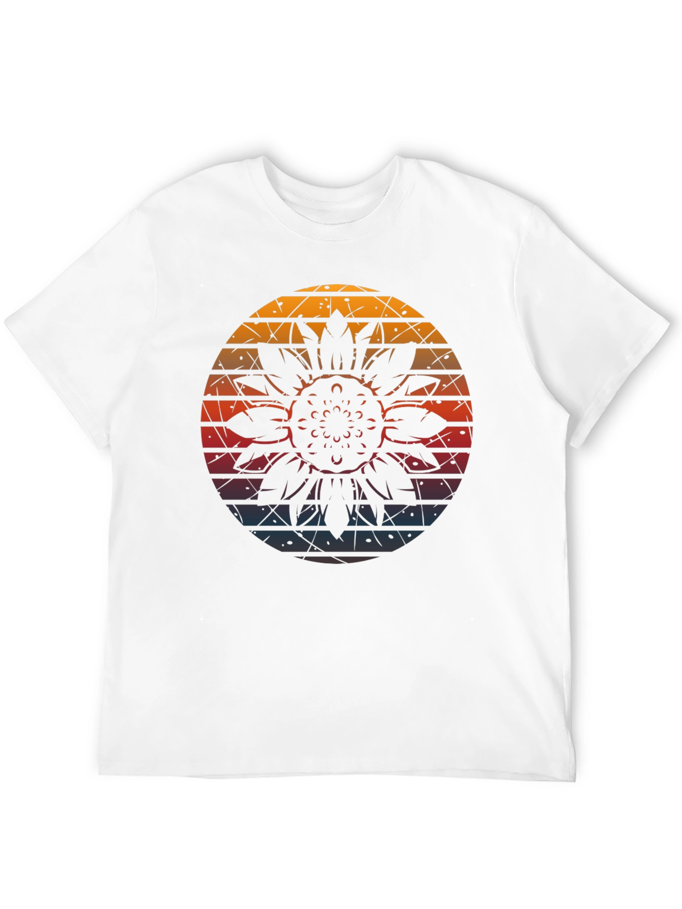 Black Retro Sunflower Graphic Tee - Black Cotton Blend view 12