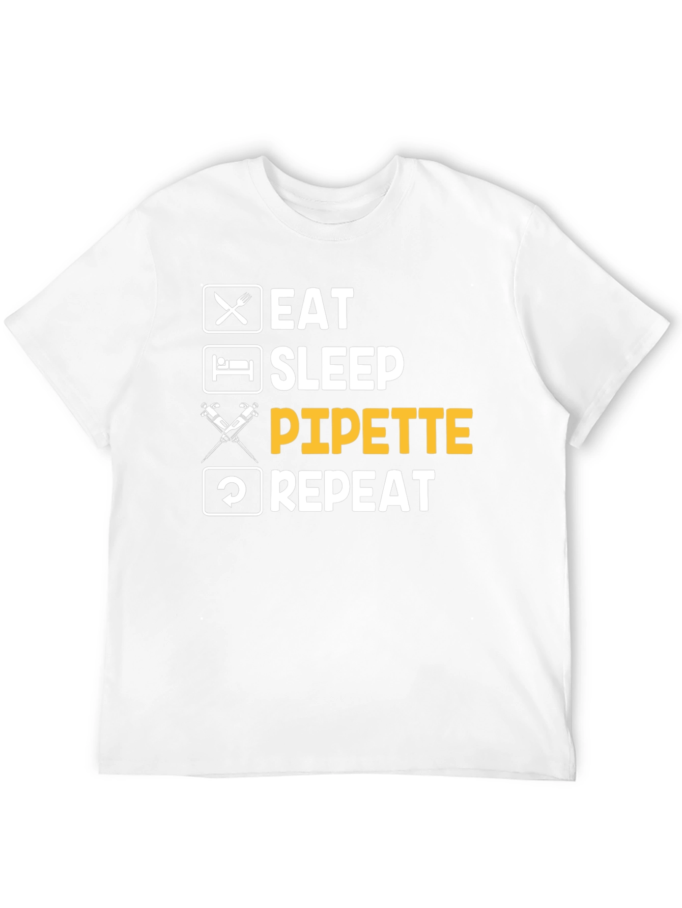 Black Eat Sleep Pipette Repeat Funny Science T-Shirt view 12
