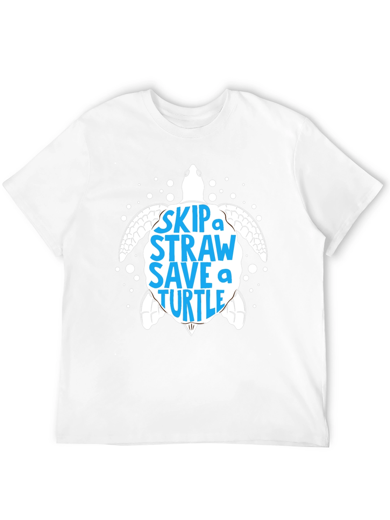 Black Skip a Straw Save a Turtle Graphic Tee - Eco-Friendly view 12