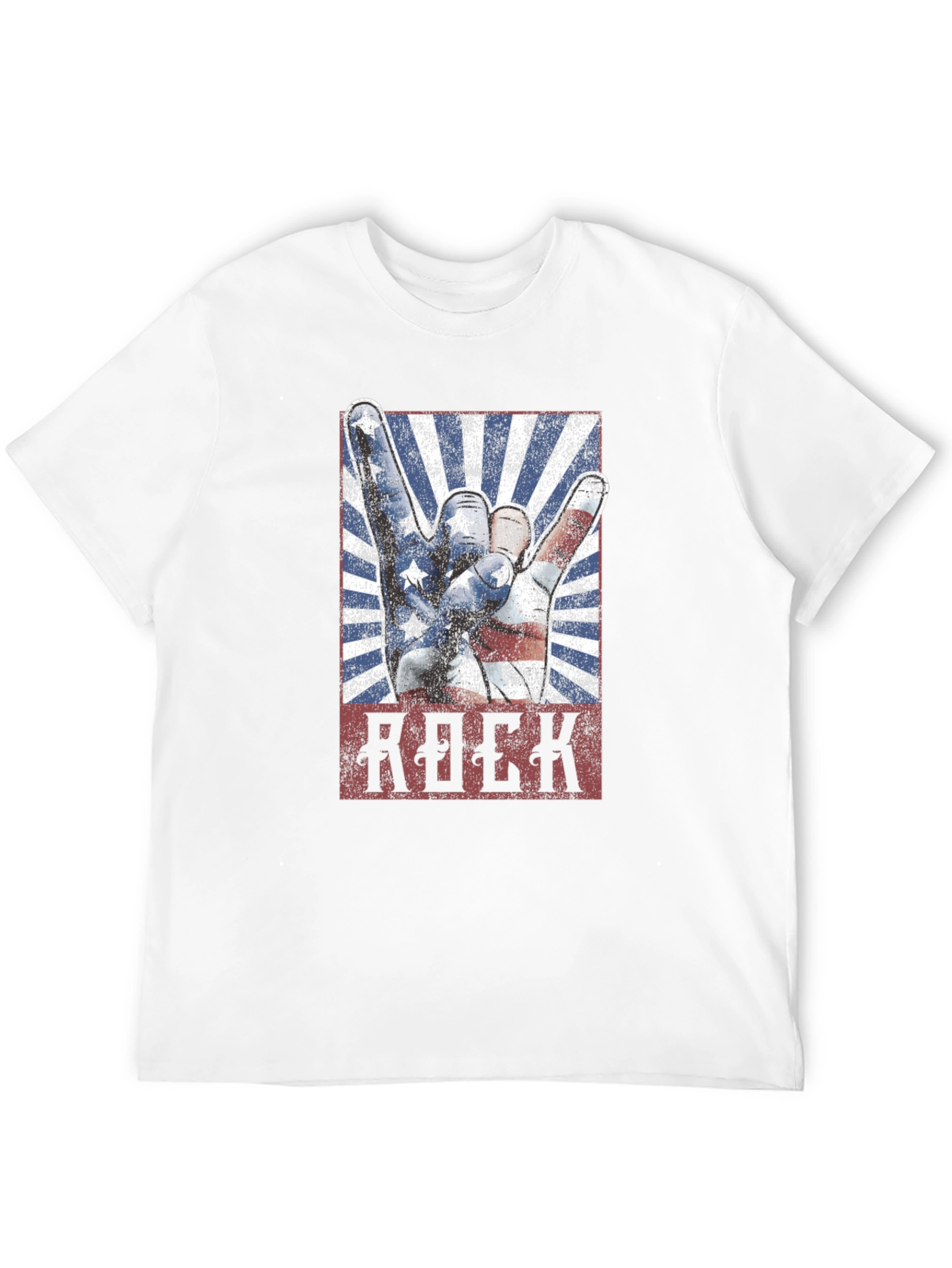 Black American Rock Hand Gesture Graphic T-Shirt view 12