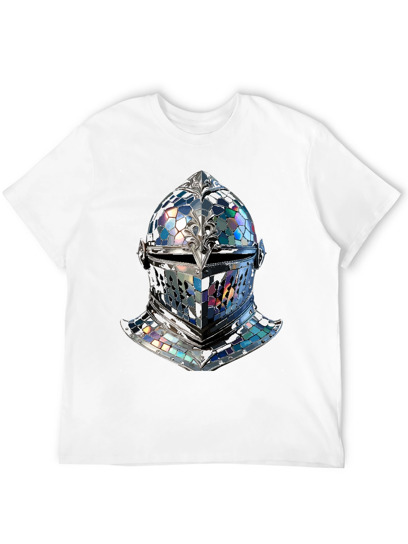 Black Knight Helmet Graphic Tee - Medieval Armor Design view 12