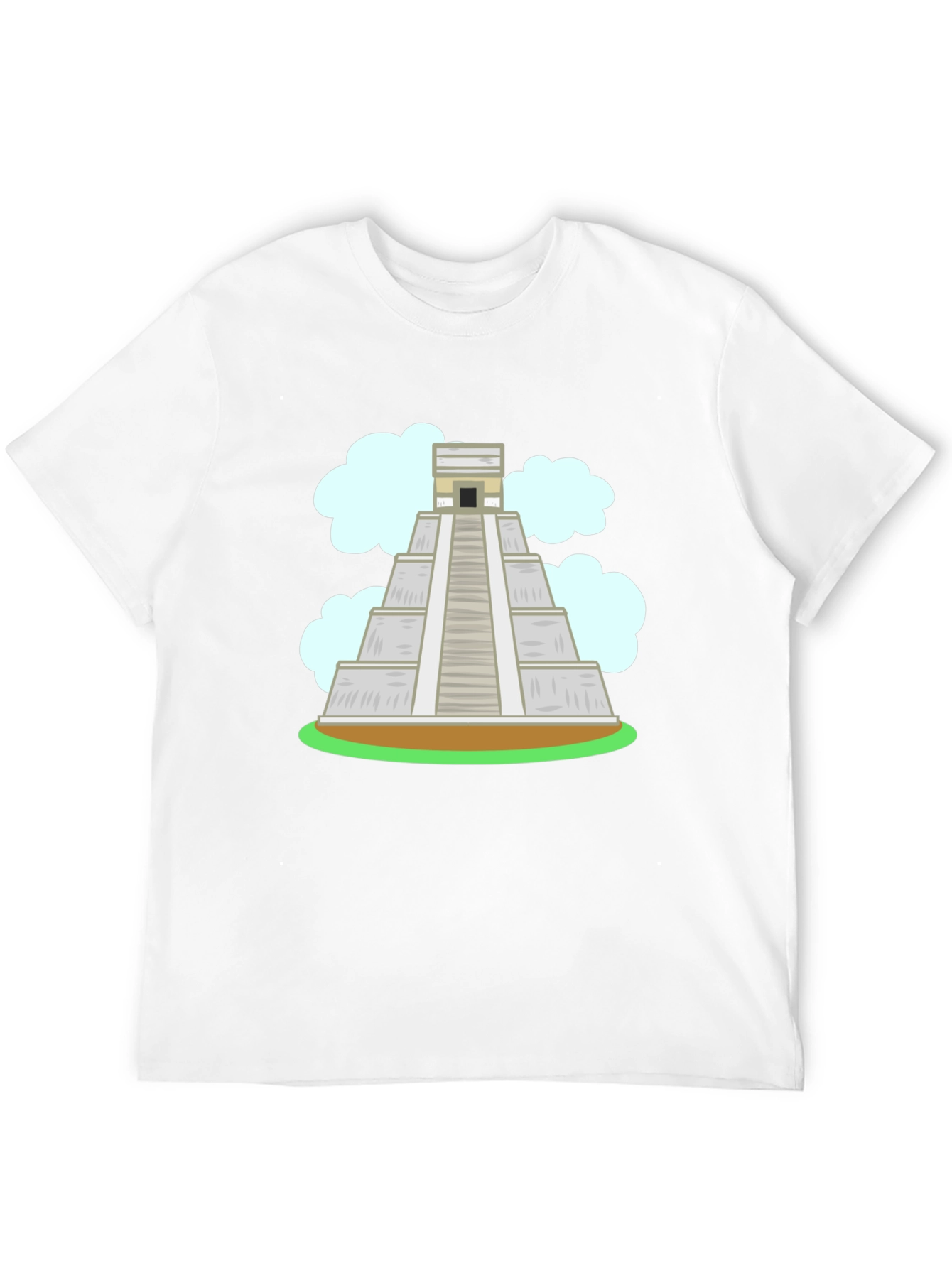 Black Mayan Pyramid Graphic Tee - Black Cotton T-Shirt view 12