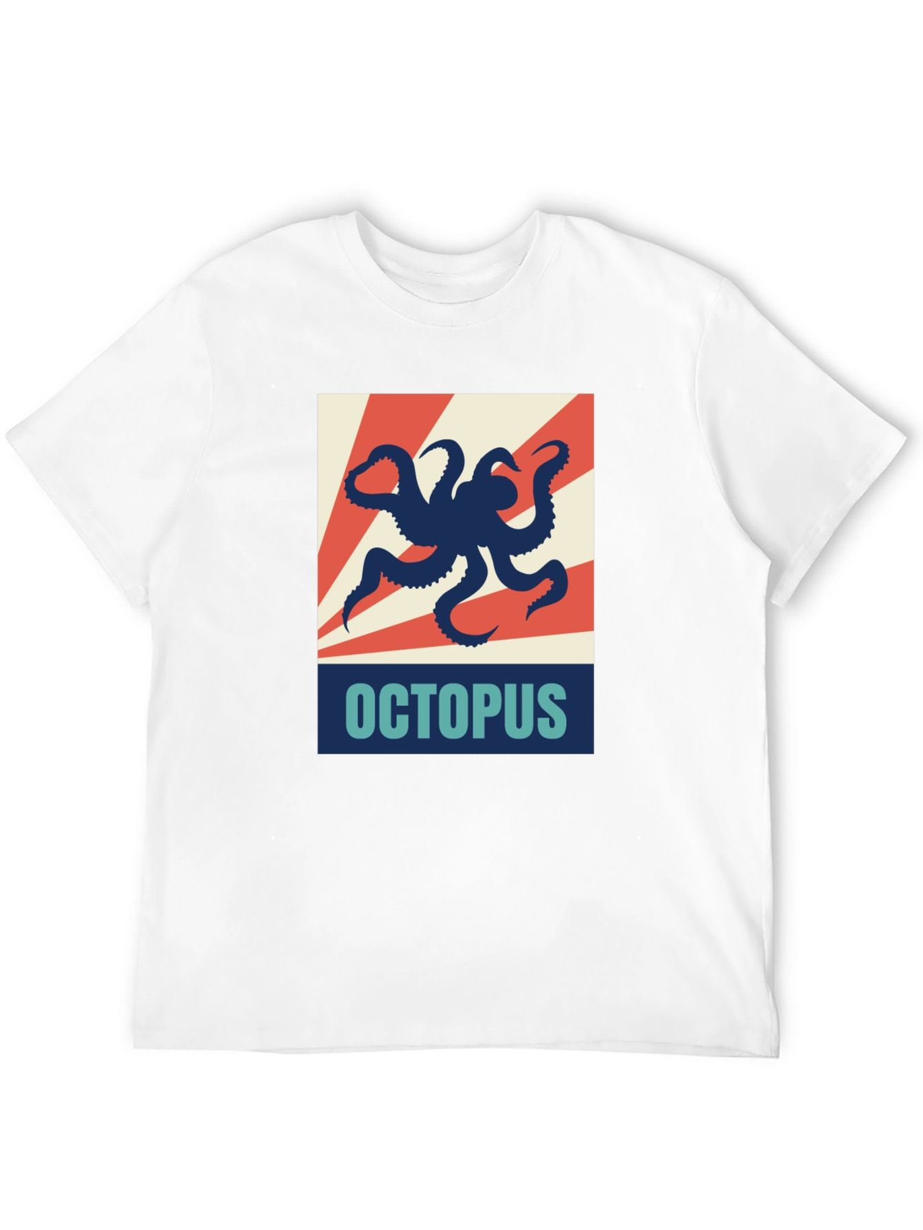 Black Octopus Graphic Print Crew Neck T-Shirt view 12