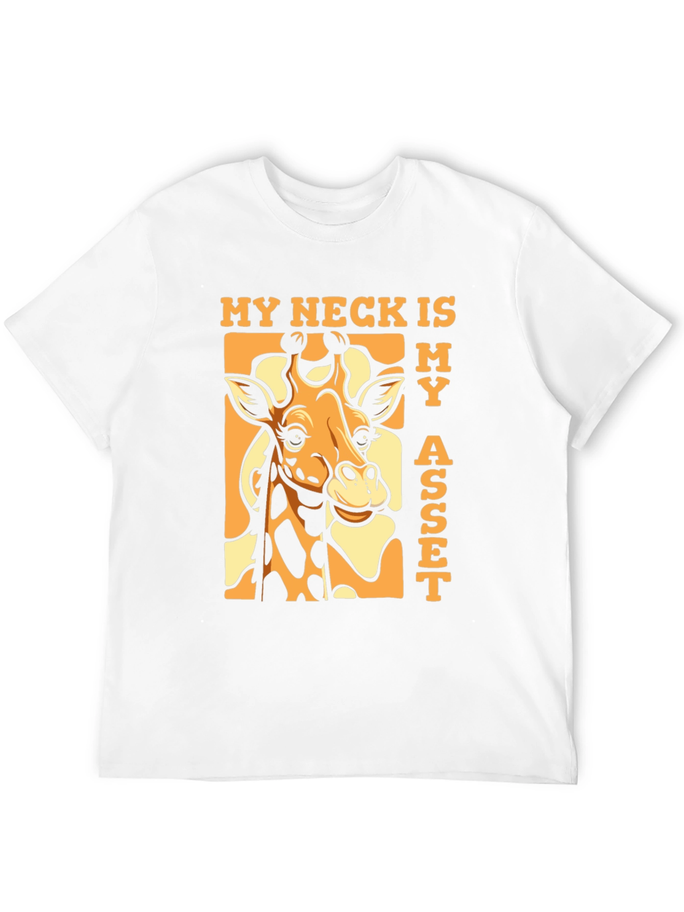 Black Funny Giraffe 'My Neck Is My Asset' T-Shirt view 12