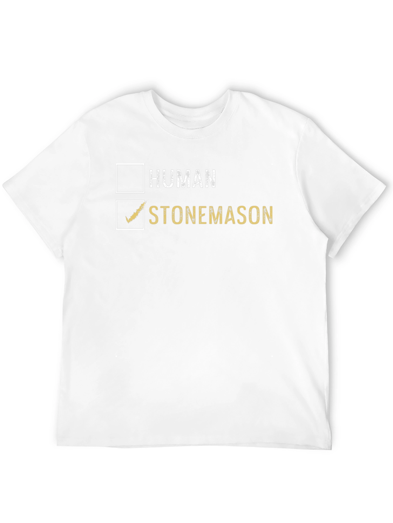 Black Stonemason T-Shirt - Human Checkbox Novelty Tee view 12