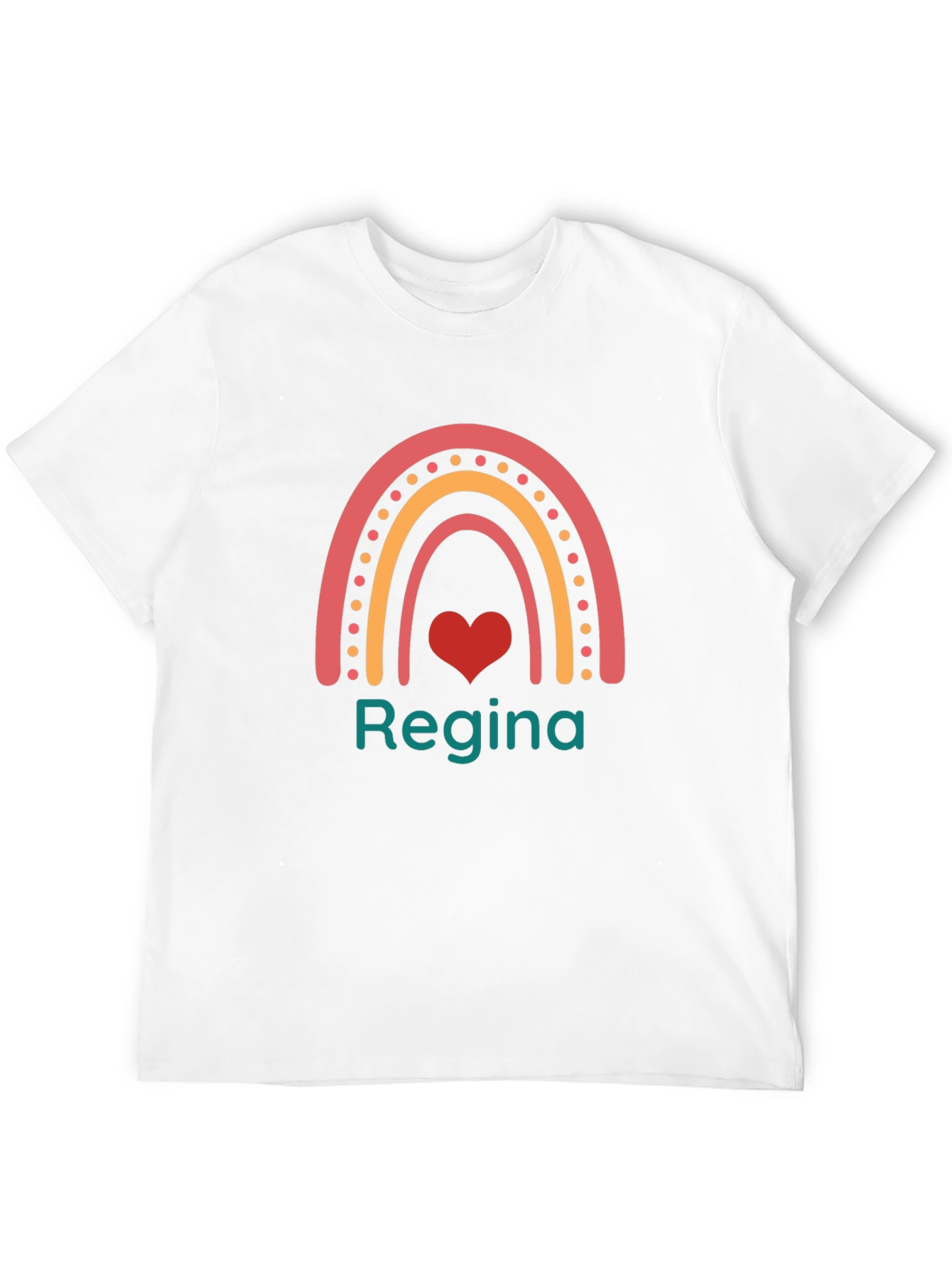 Black Personalized Rainbow Heart T-Shirt - Regina view 12
