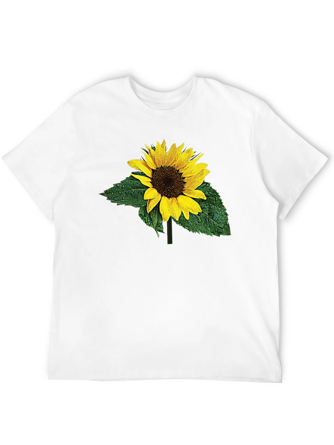 Black Sunflower Print Black T-Shirt view 12