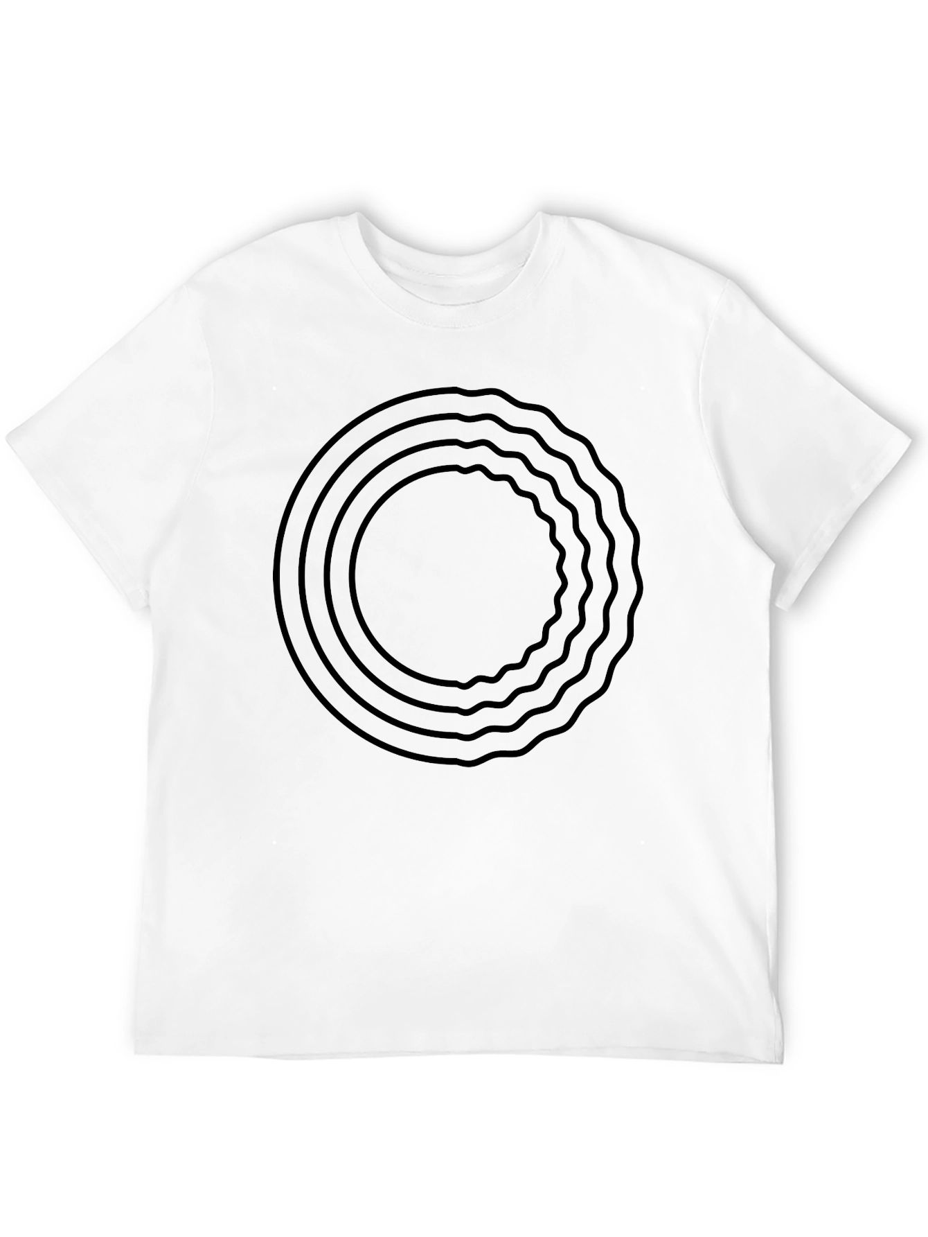 Minimalist Circle Graphic T-Shirt - Black - 12
