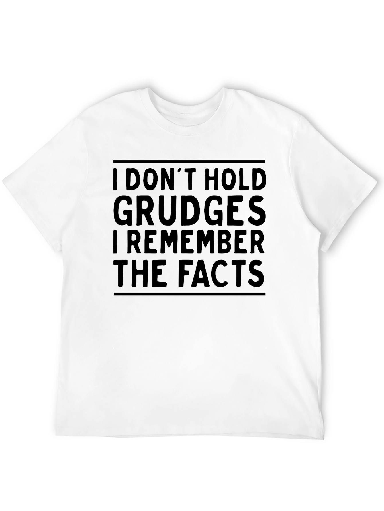 Black I Don't Hold Grudges Men's Black T-Shirt view 12