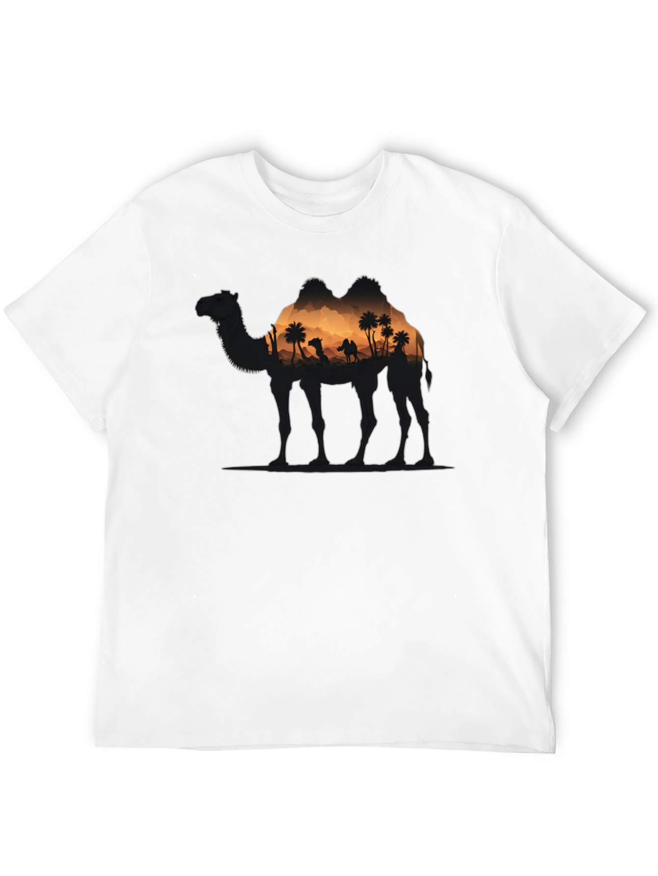 Black Camel Desert Silhouette Graphic T-Shirt view 12