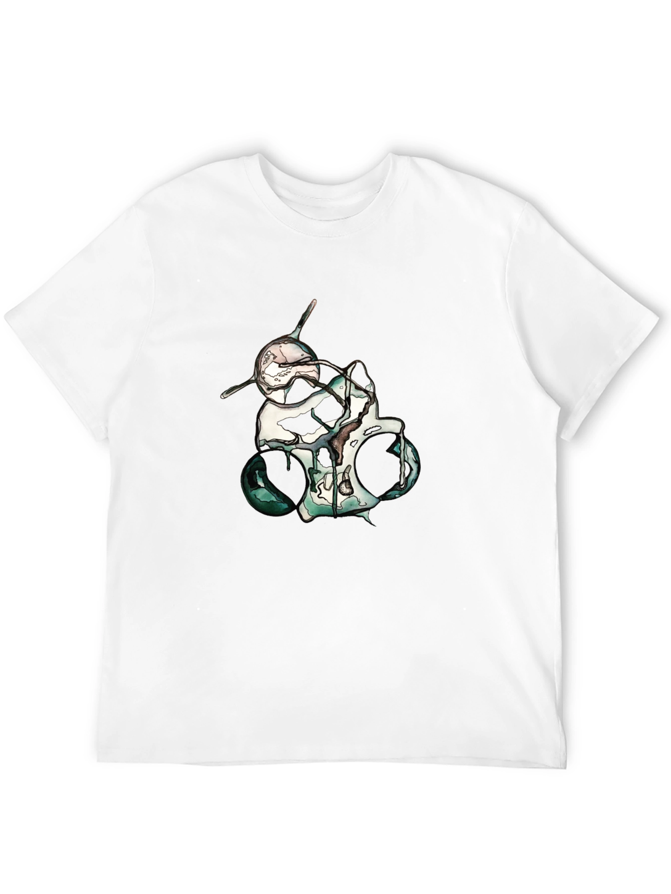 Black Abstract Skull Graphic Print Black T-Shirt view 12