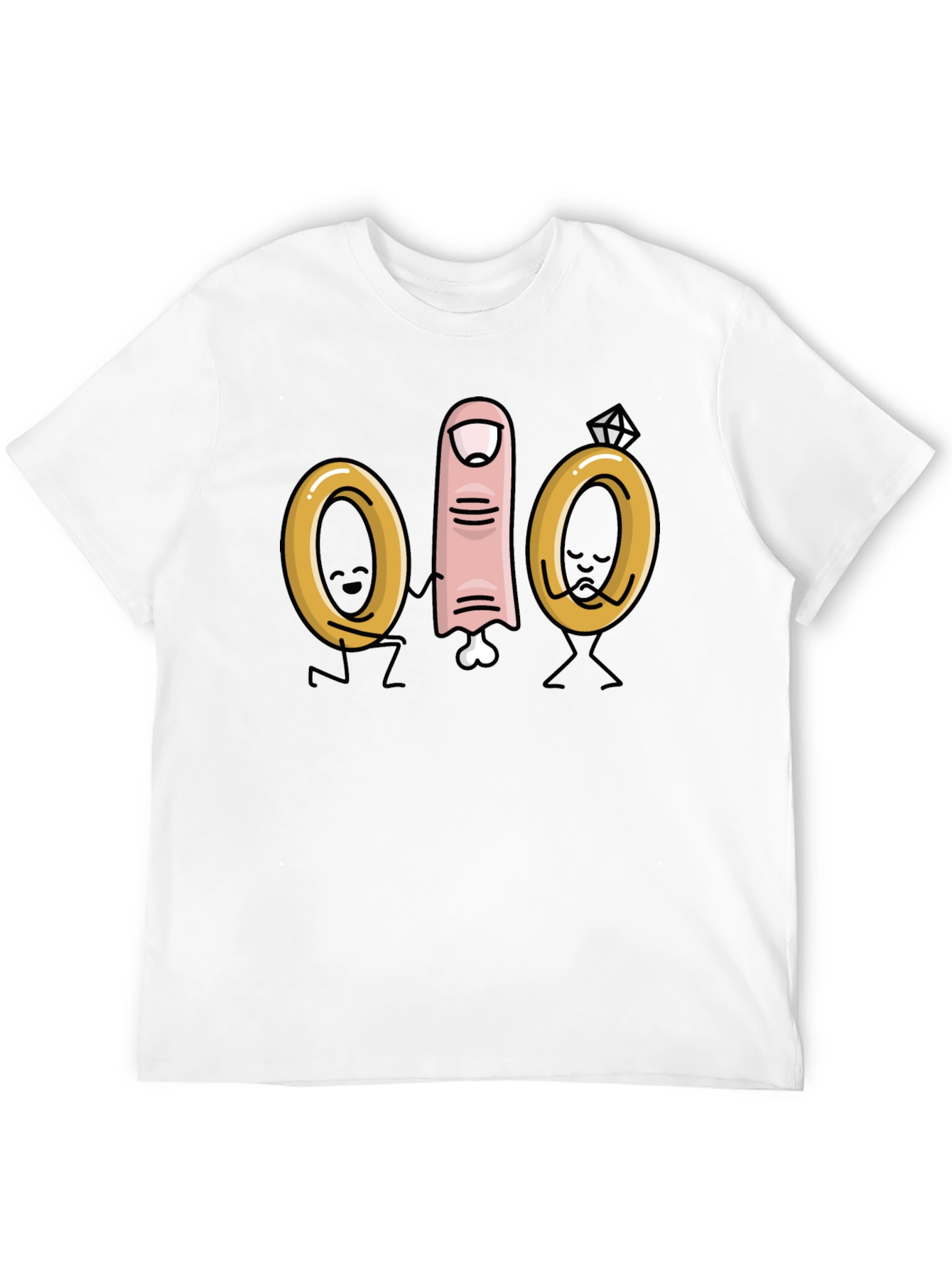 Black Funny Wedding Finger T-Shirt view 12
