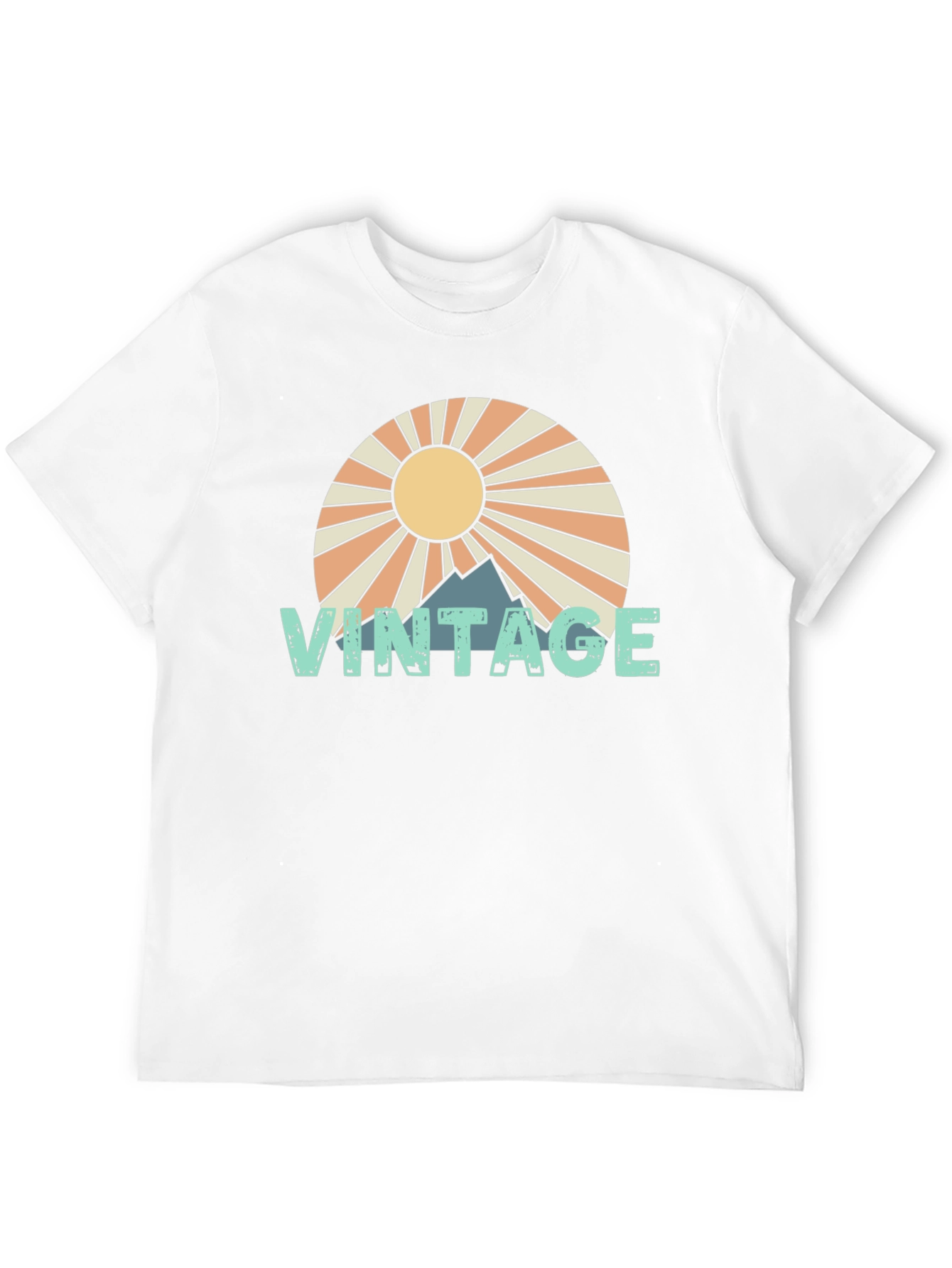 Black Retro Vintage Mountain Sun T-Shirt view 12