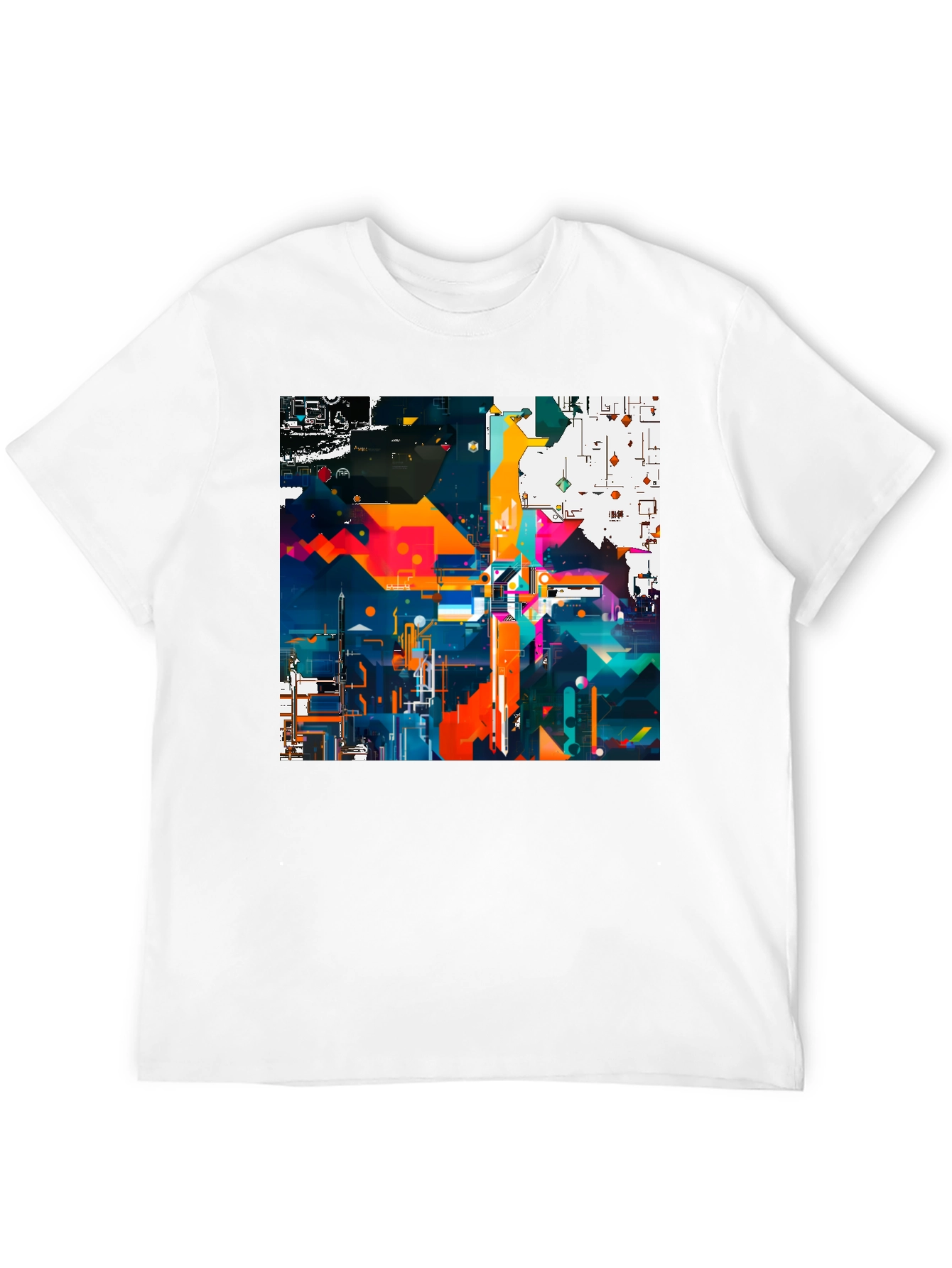 Black Abstract Geometric Art Print Black Tee view 12