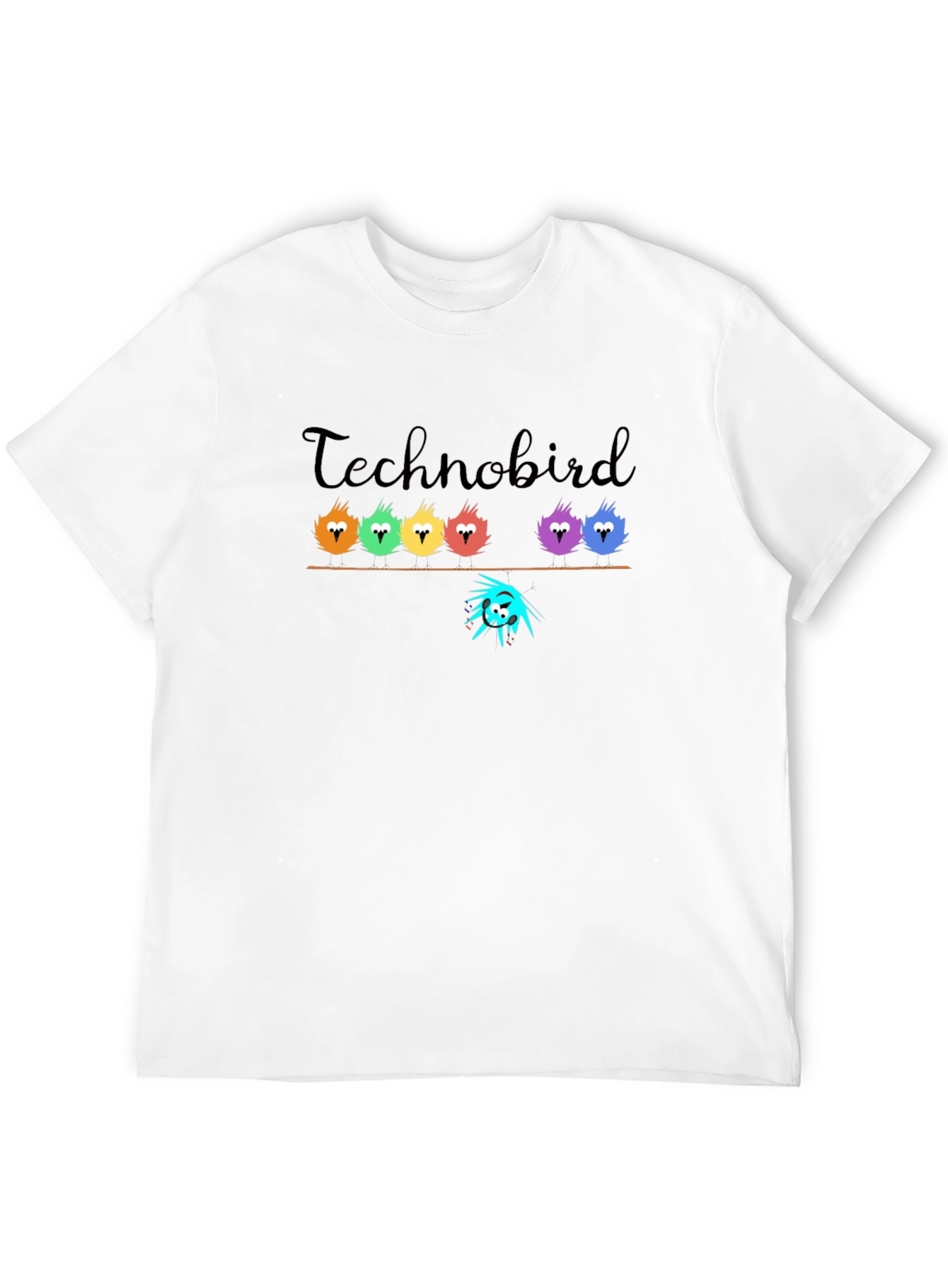 Black Technobird Graphic T-Shirt - Unique Bird Design view 12