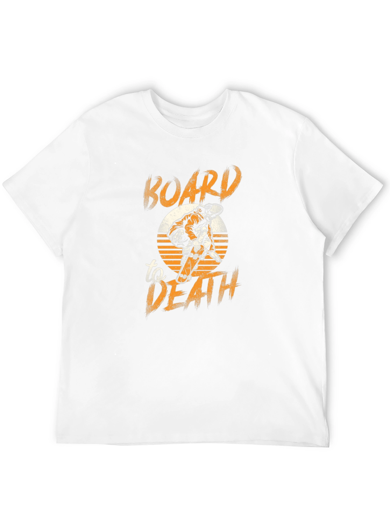 Black Board To Death Graphic Tee - Skateboarding Skull T-Shirt view 12