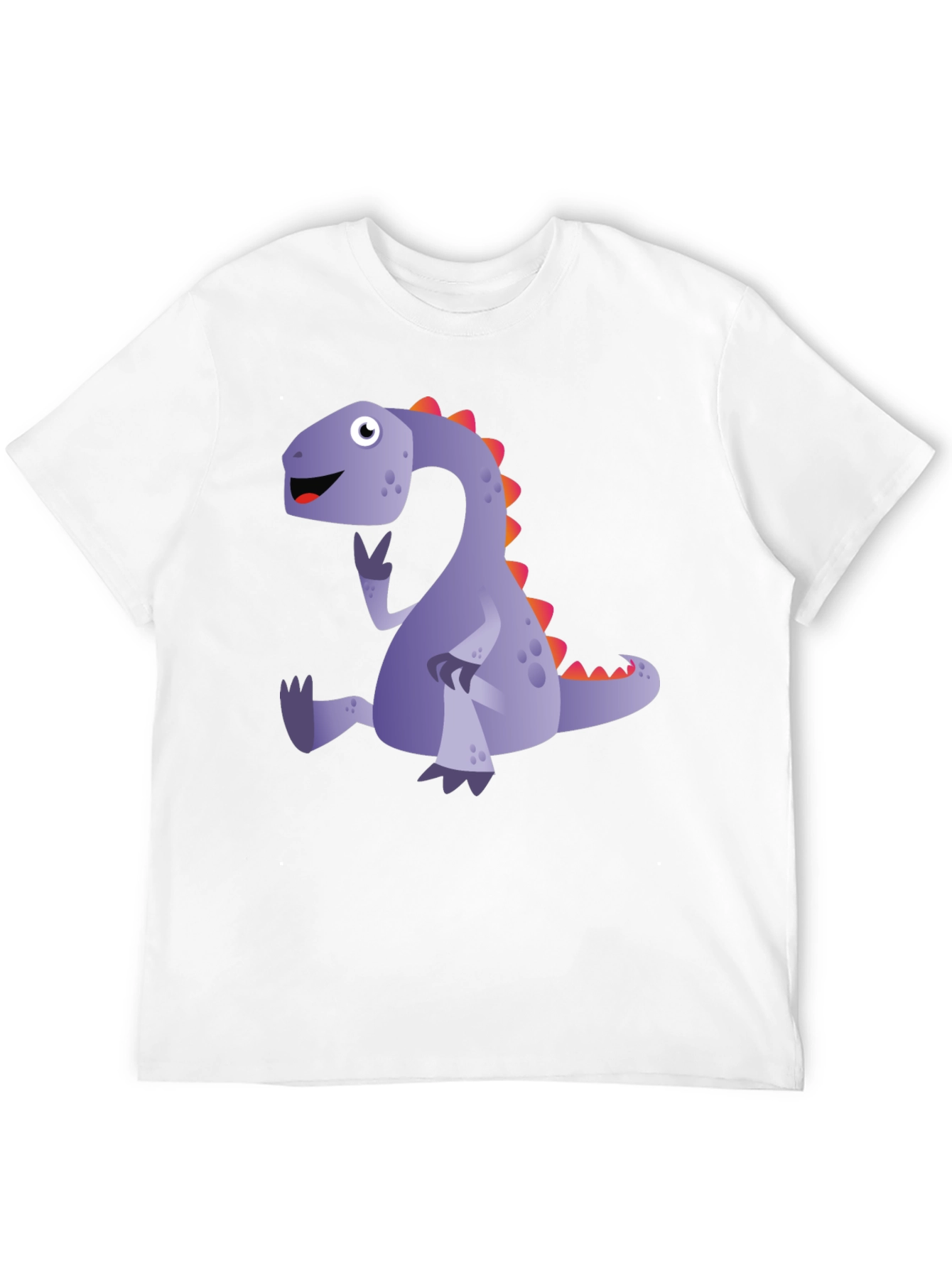 Black Cartoon Dinosaur T-Shirt - Black view 12