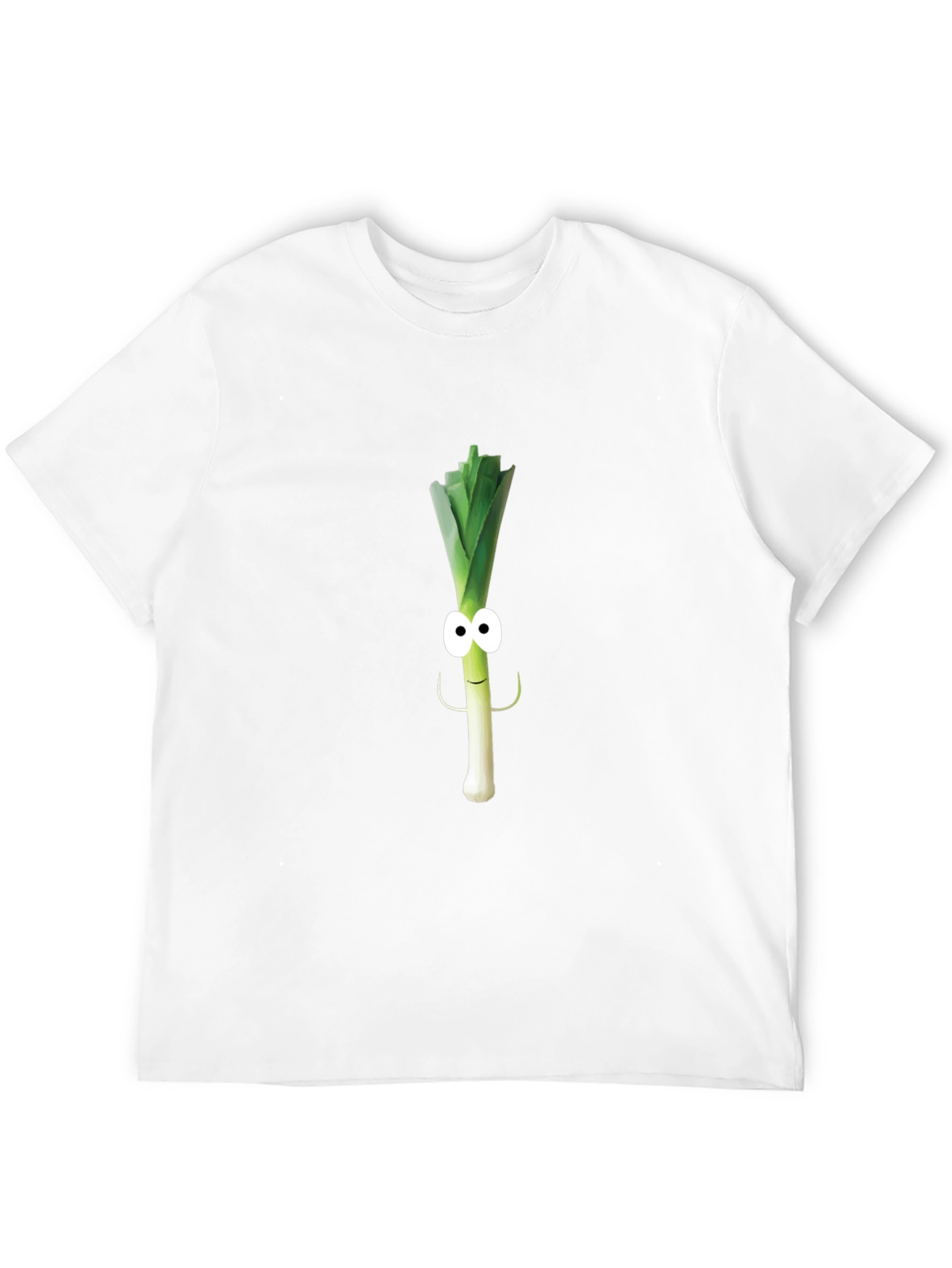 Black Funny Leek Character Black T-Shirt view 12