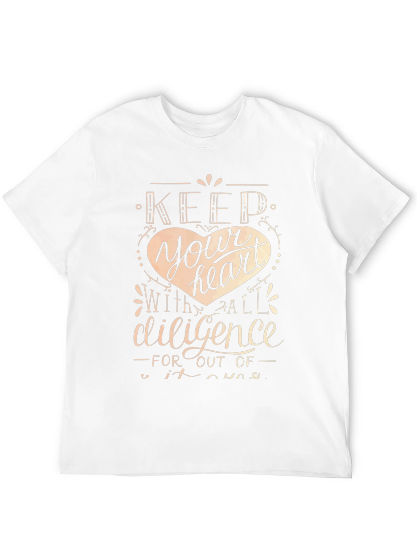 Black Keep Your Heart T-Shirt - Inspirational Design view 12