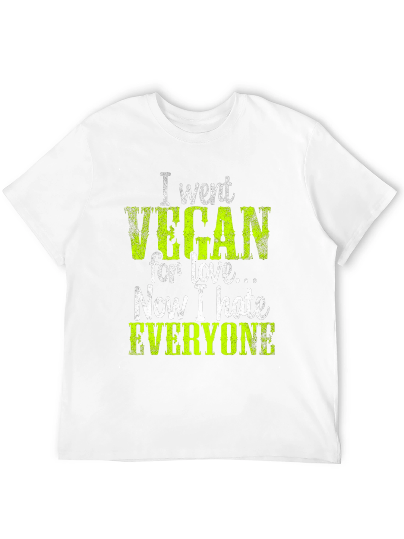 Black Vegan Hate Everyone Graphic T-Shirt view 12