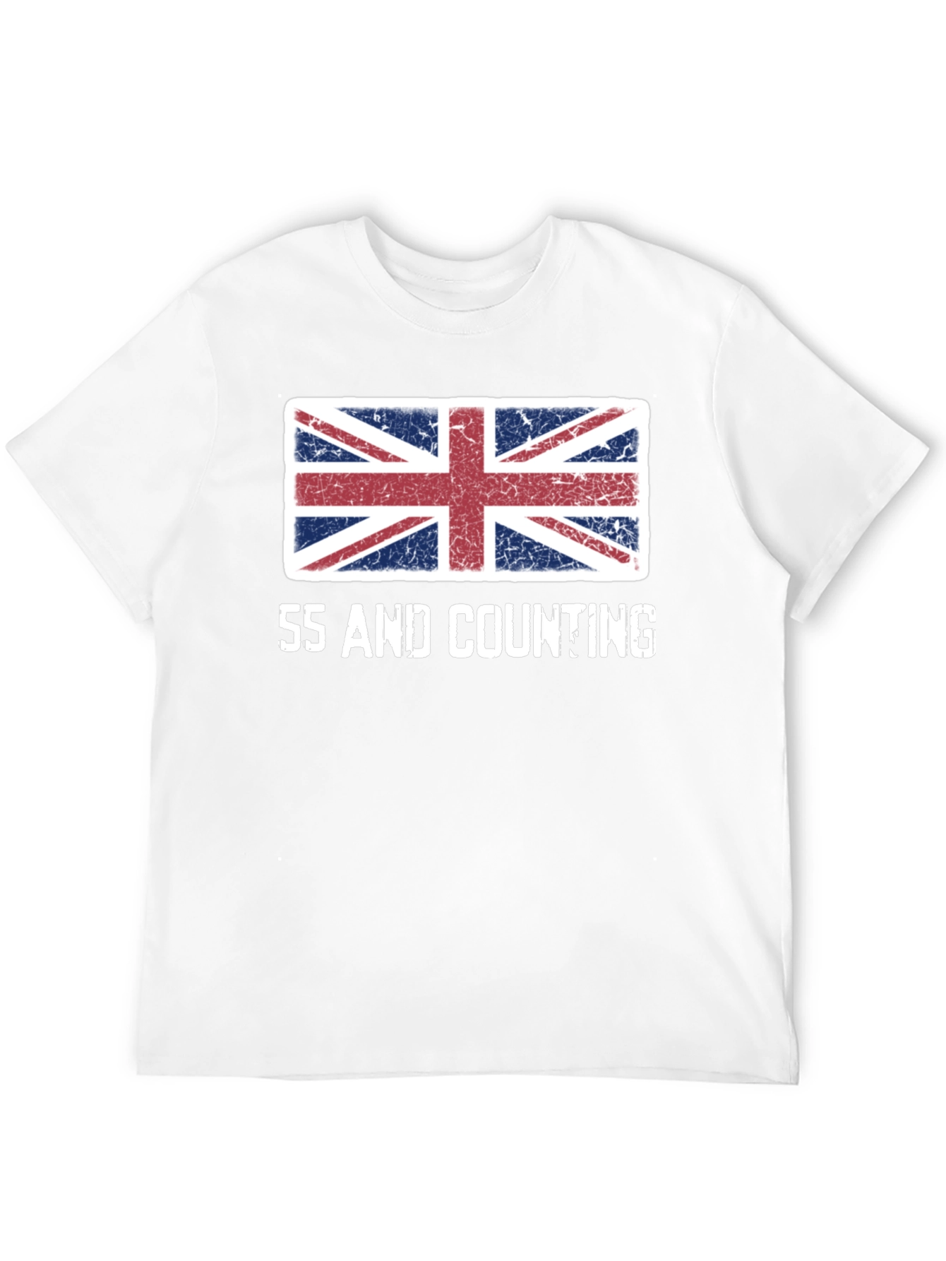 Black Union Jack Flag 55 and Counting Graphic T-Shirt view 12