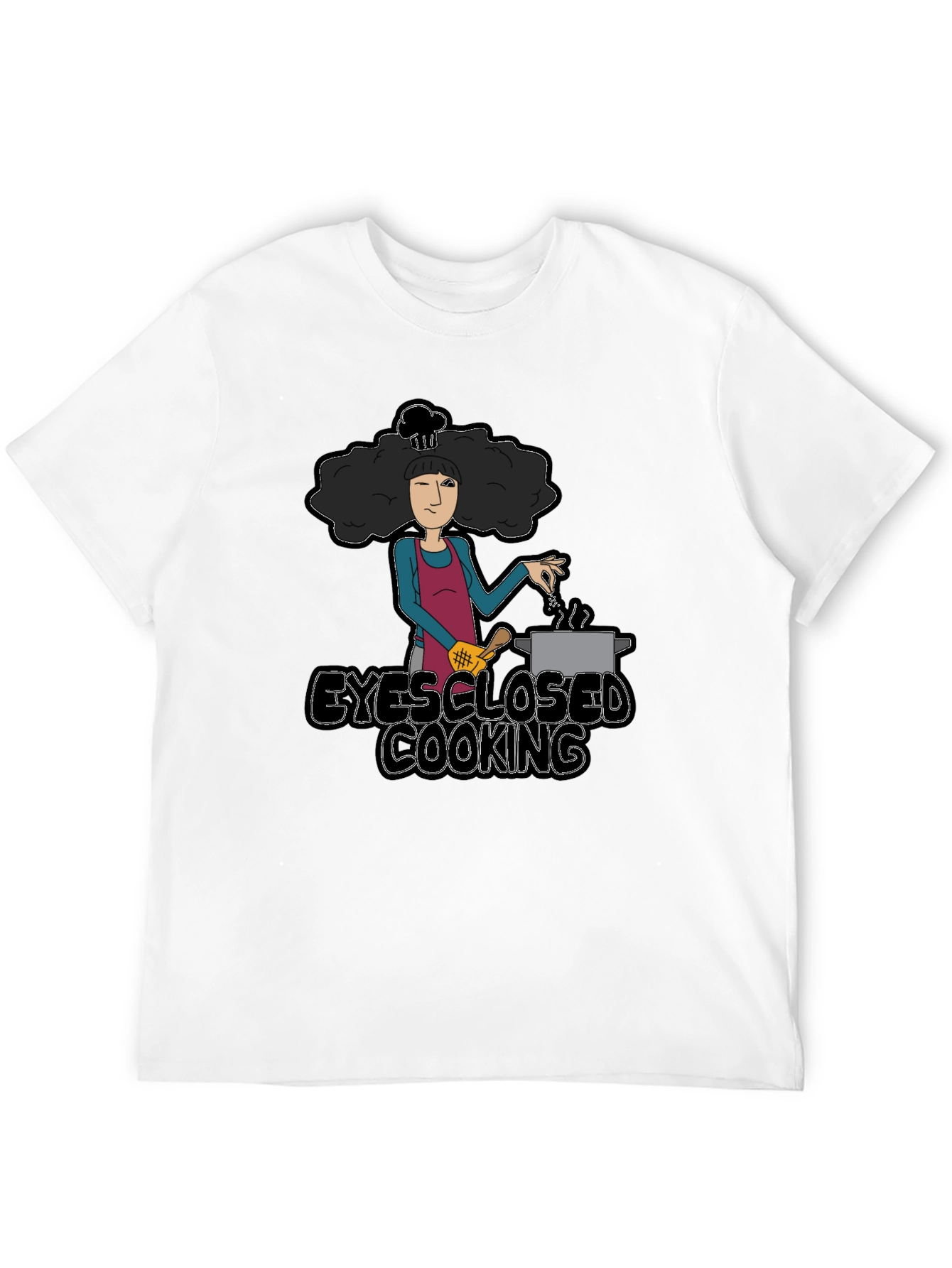 Black Eyes Closed Cooking Graphic T-Shirt view 12