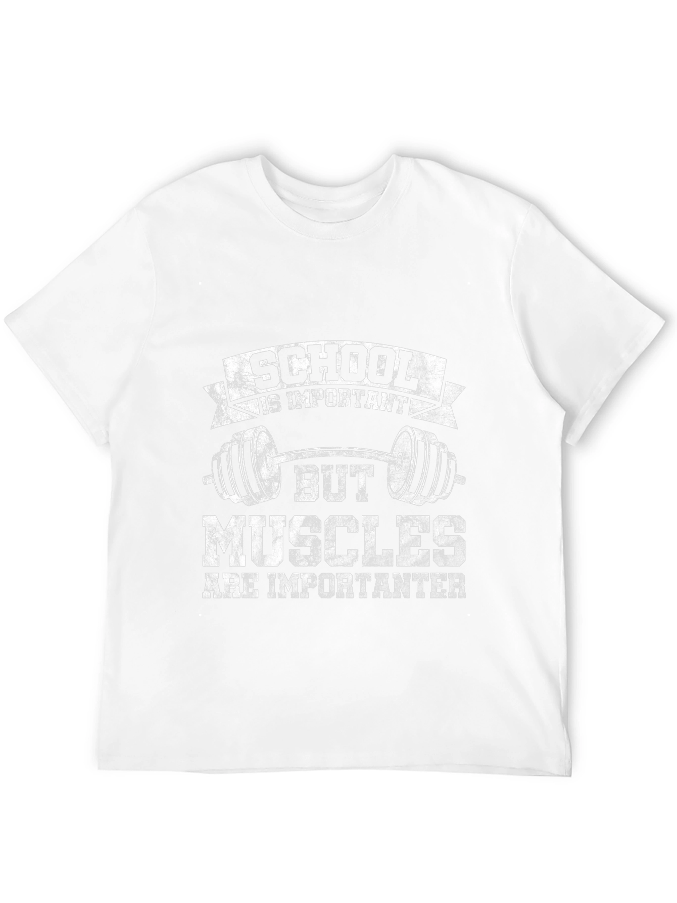 Black School Is Important Muscles Importanter Black T-Shirt view 12