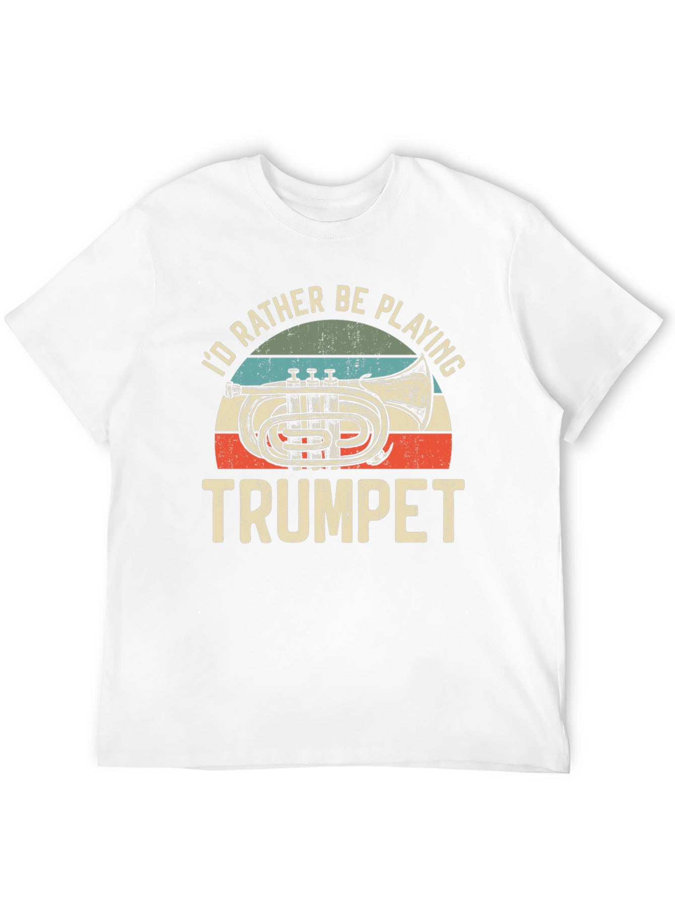 Black I'd Rather Be Playing Trumpet T-Shirt view 12