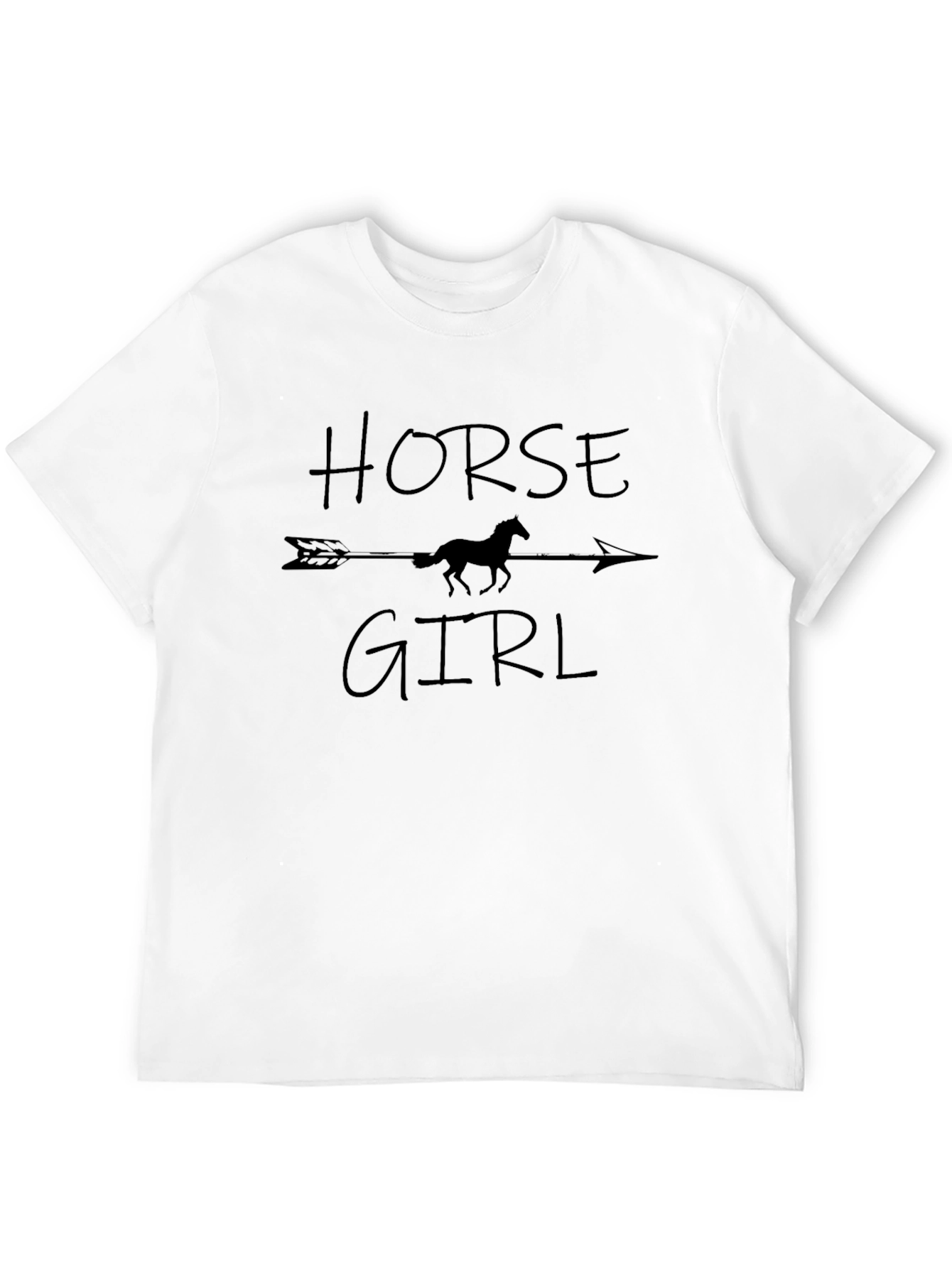 Black Horse Girl Graphic T-Shirt - Black view 12