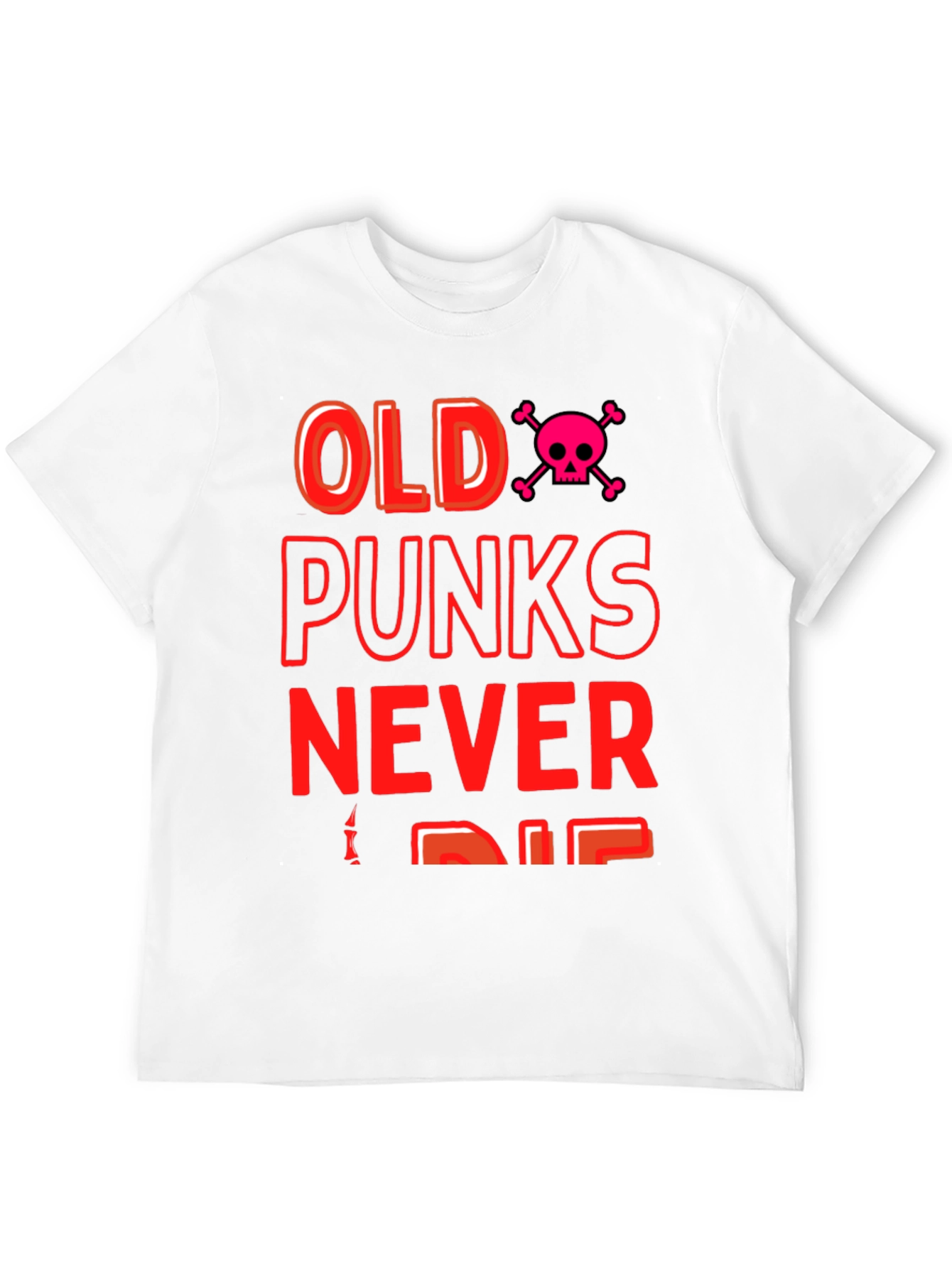 Black Old Punks Never Die Graphic Tee view 12