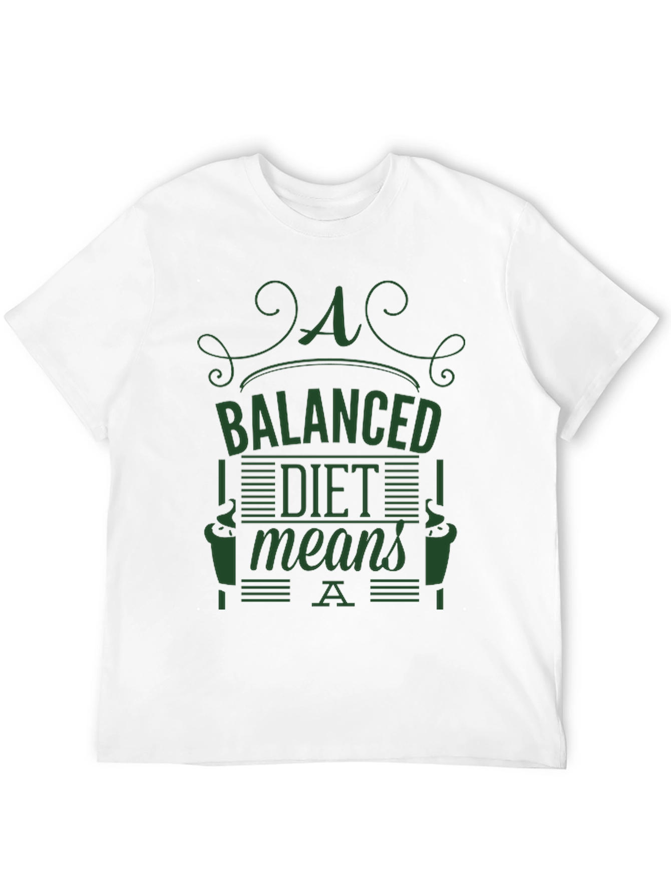 Black Balanced Diet T-Shirt - Dark Green Graphic Tee view 12