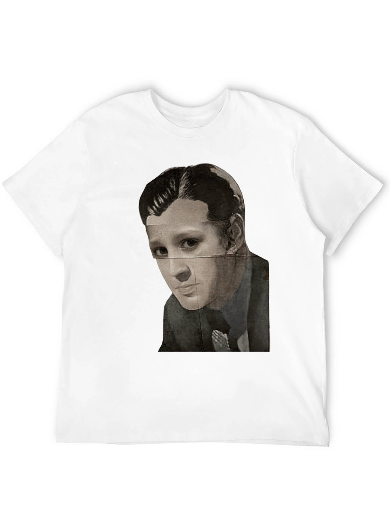 Black Vintage Portrait Graphic Print Black T-Shirt view 12